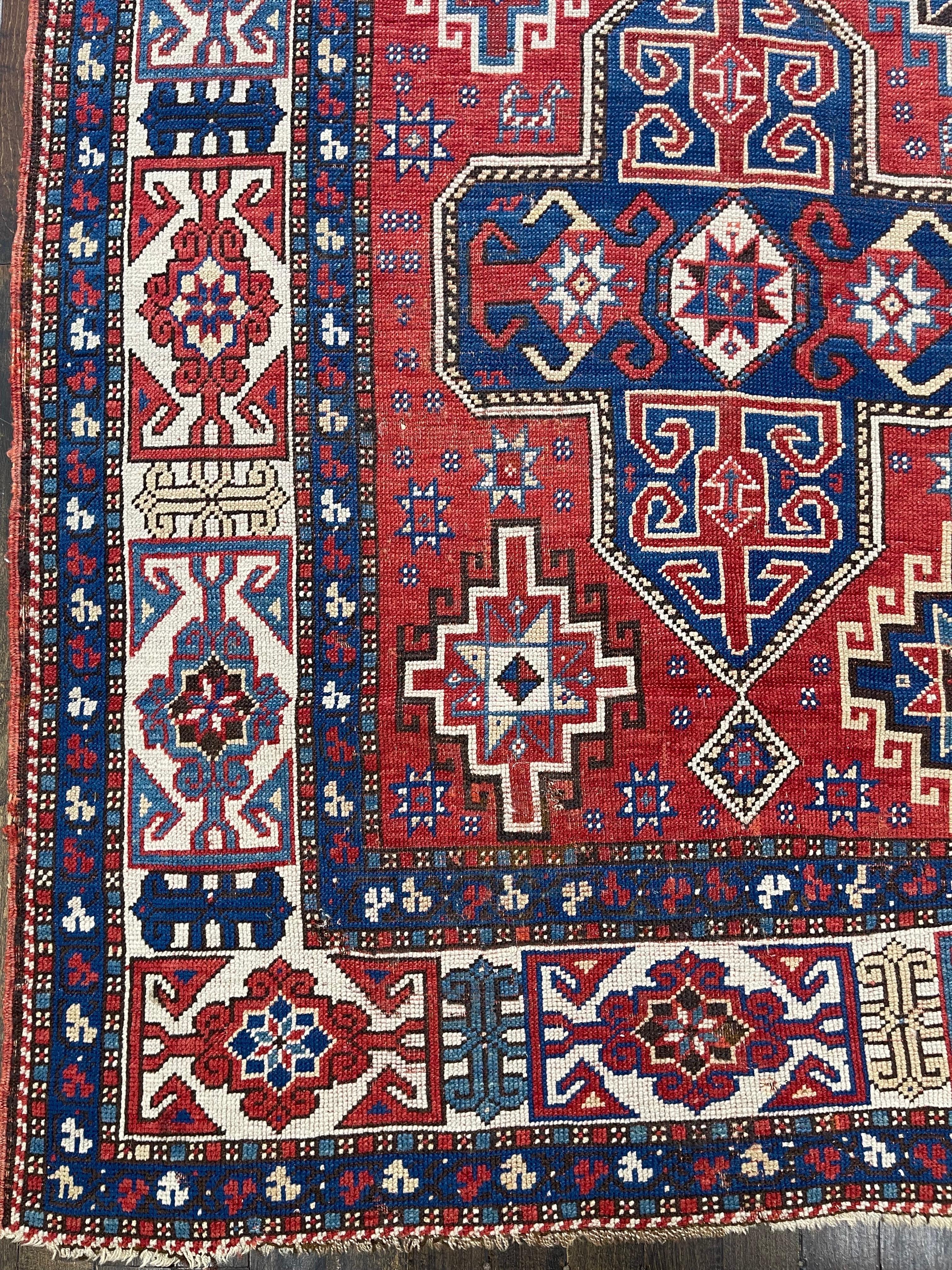 Antique Caucasian Fachralo Kazak circa 1900 For Sale 2