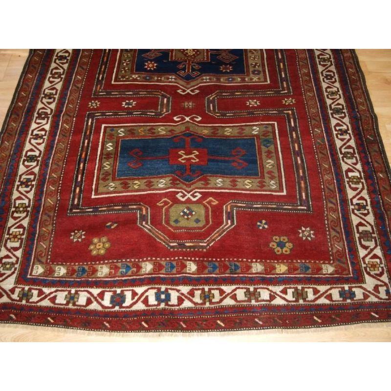 19th Century Antique Caucasian Fachralo Kazak Long Rug, circa 1900 For Sale
