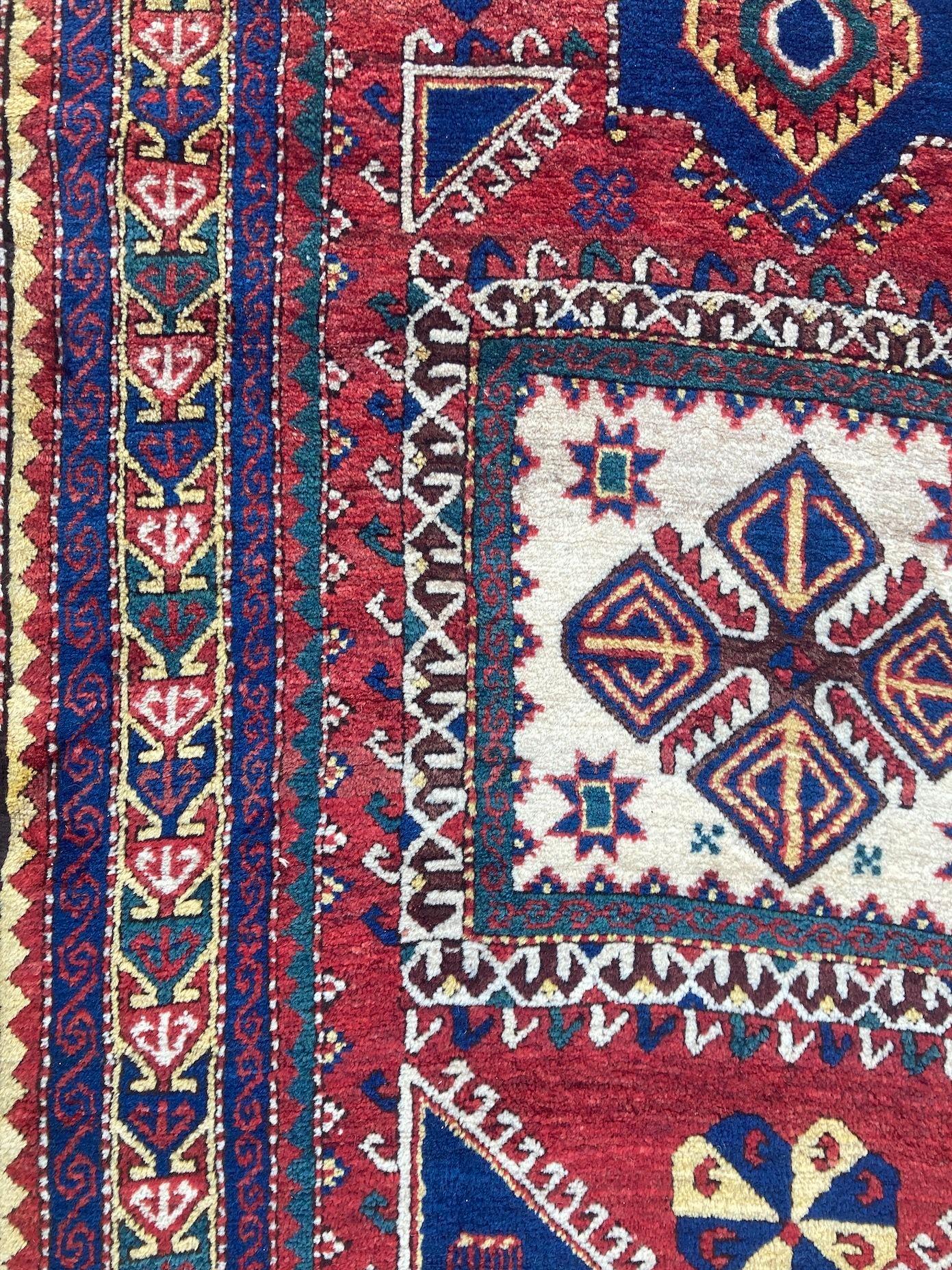 Antique Caucasian Fachralo Kazak Prayer Rug 2.48m x 1.30m For Sale 7