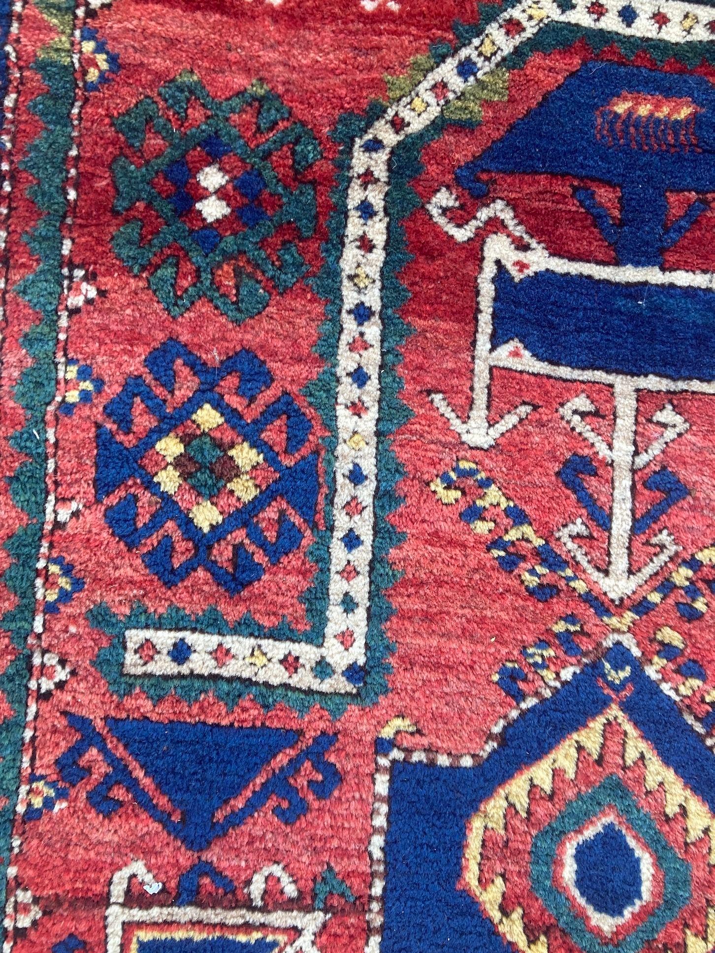 Antique Caucasian Fachralo Kazak Prayer Rug 2.48m x 1.30m For Sale 10
