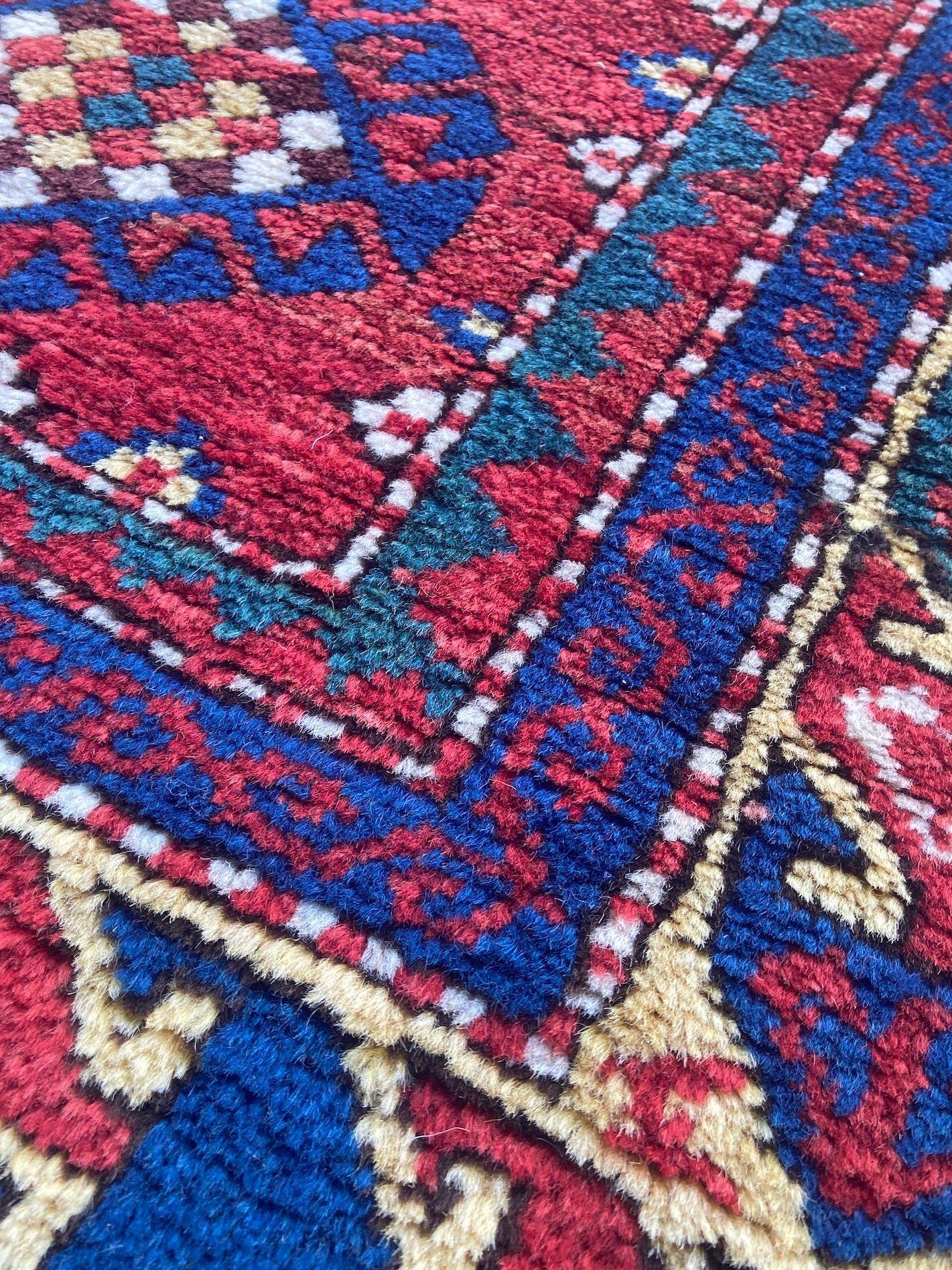 Antiker kaukasischer Fachralo Kazak-Gebetteppich aus Fachralo 2,48 m x 1,30 m im Angebot 4