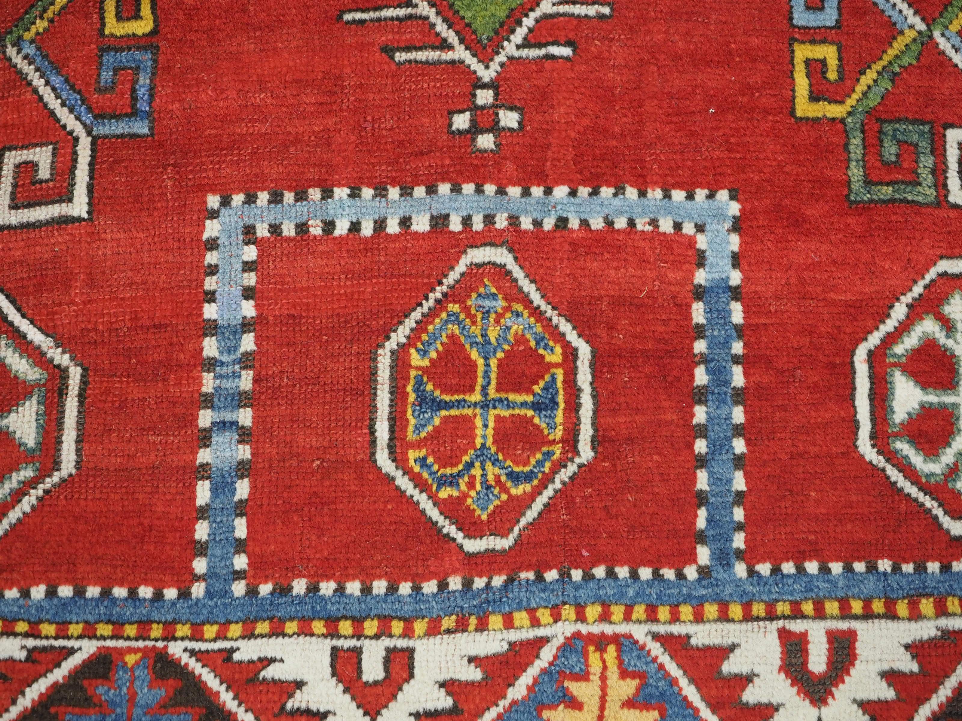 Antique Caucasian Fachralo Kazak Prayer Rug For Sale 4