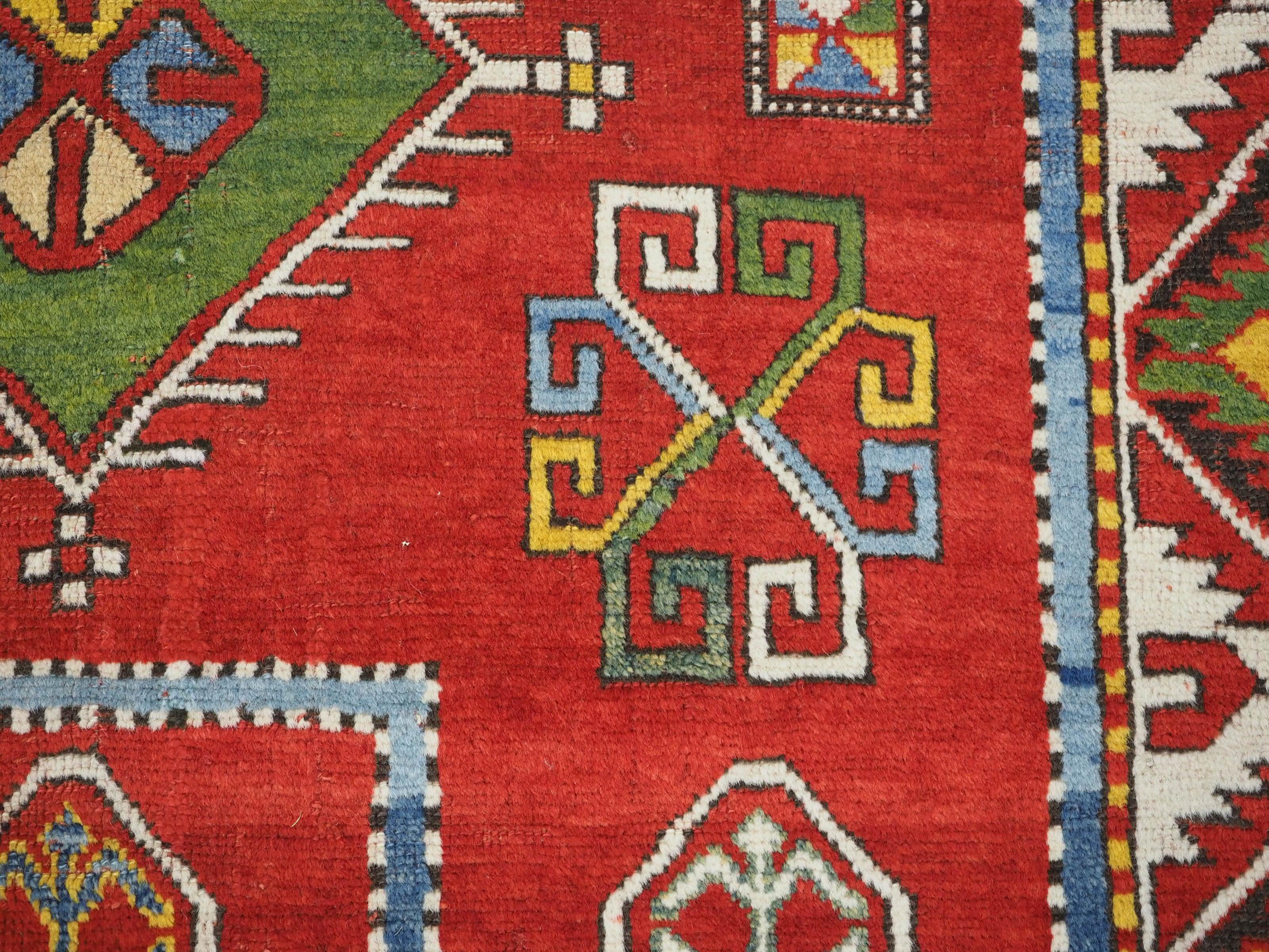 Antique Caucasian Fachralo Kazak Prayer Rug For Sale 5