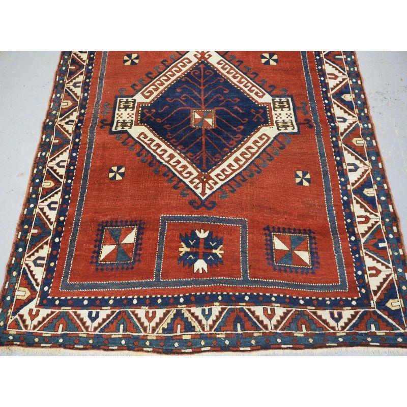 19th Century Antique Caucasian Fachralo Kazak Prayer Rug For Sale
