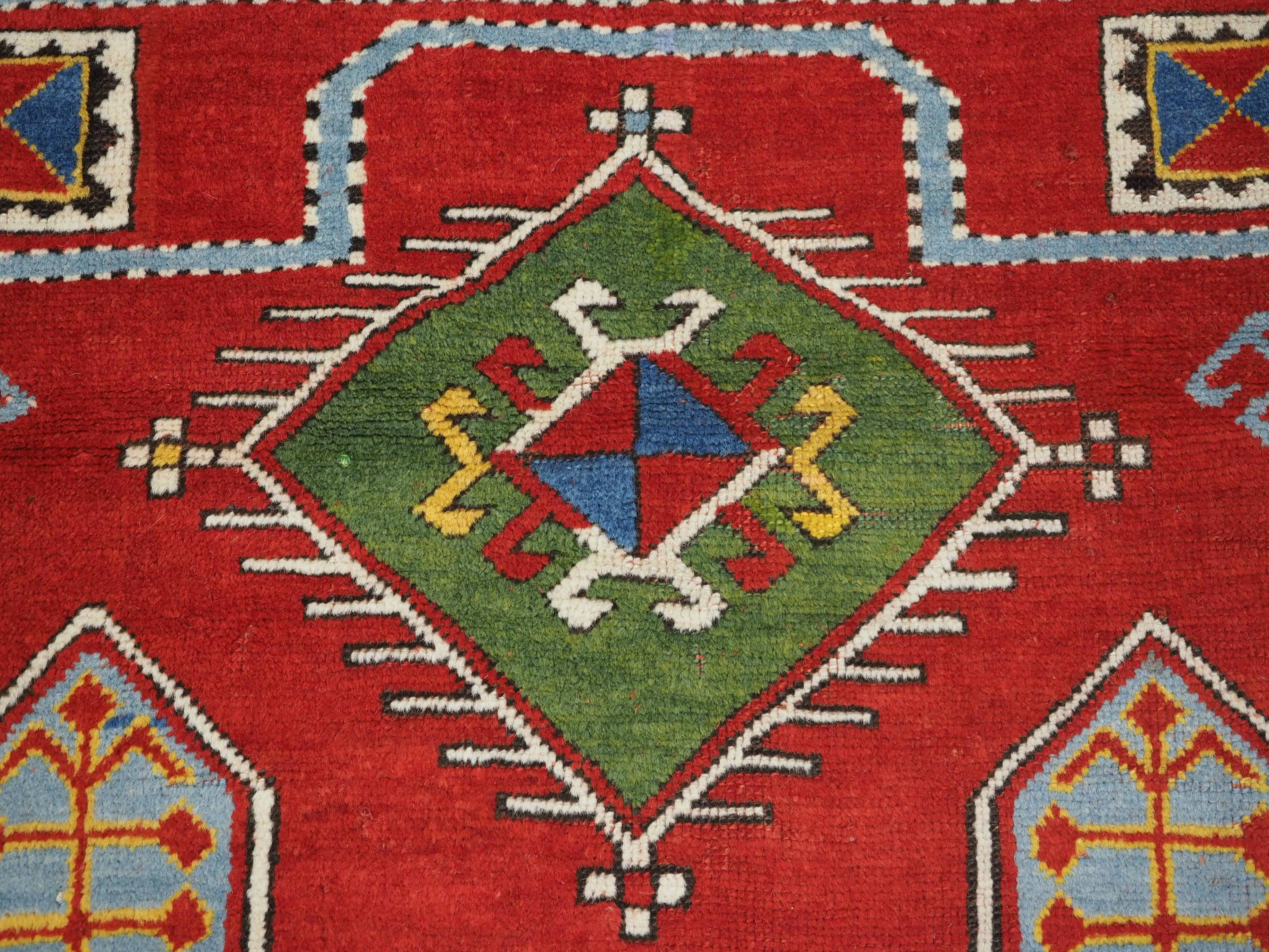 Antique Caucasian Fachralo Kazak Prayer Rug For Sale 2