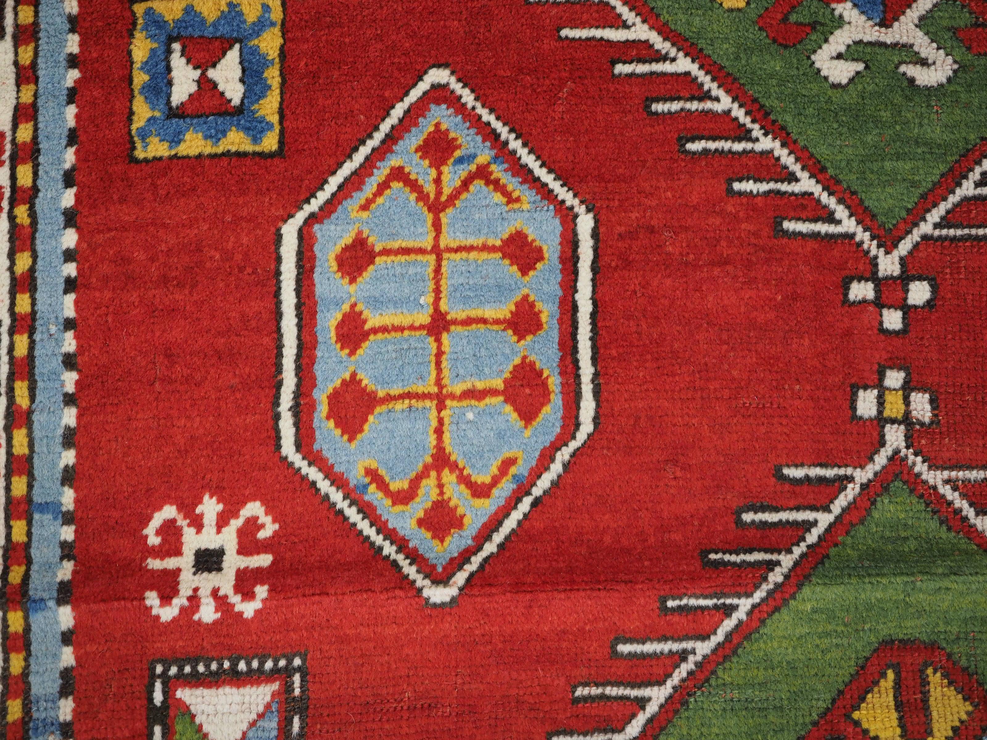 Antique Caucasian Fachralo Kazak Prayer Rug For Sale 3