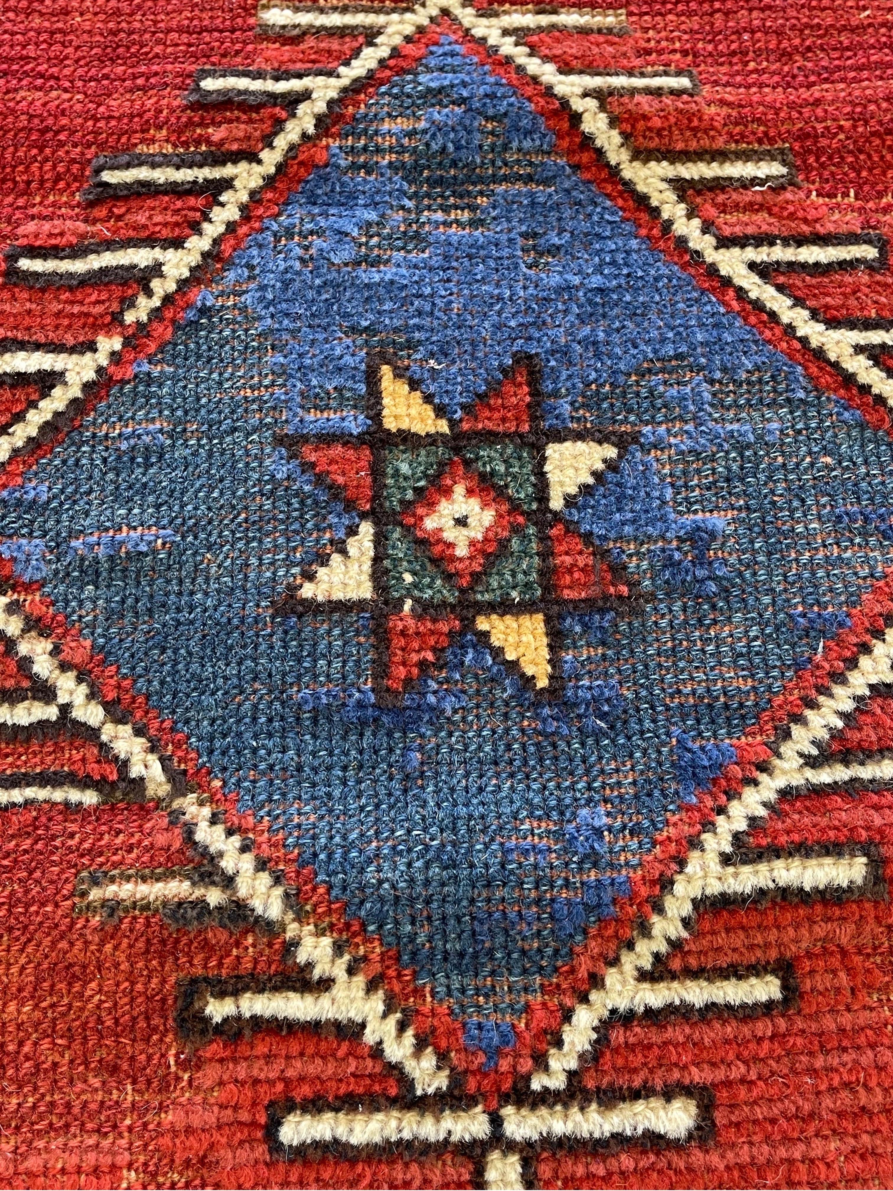 Antiker kaukasischer Fachralo-Kazak-Teppich um 1900 (Kasachisch) im Angebot