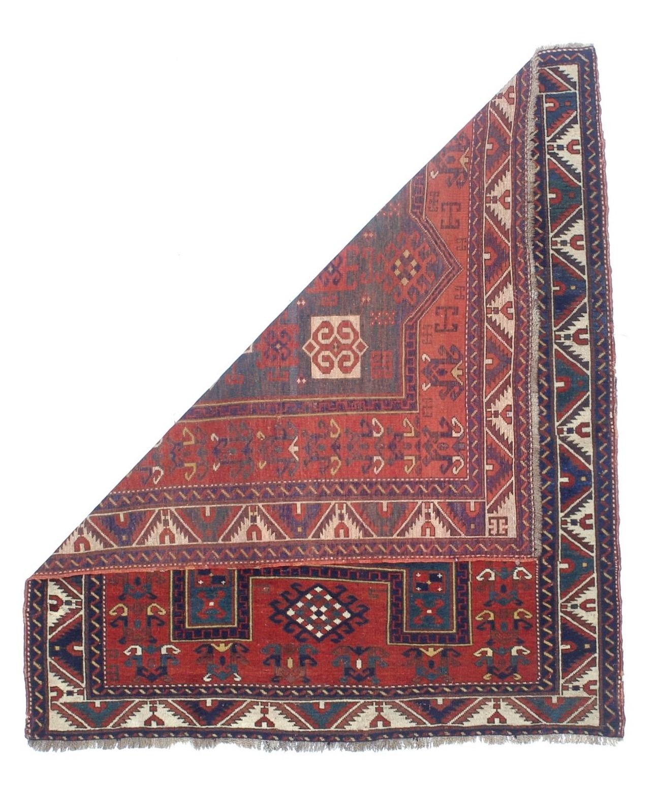 Antique Caucasian Fakhralou Kazak Rug 5’2” x 6’0