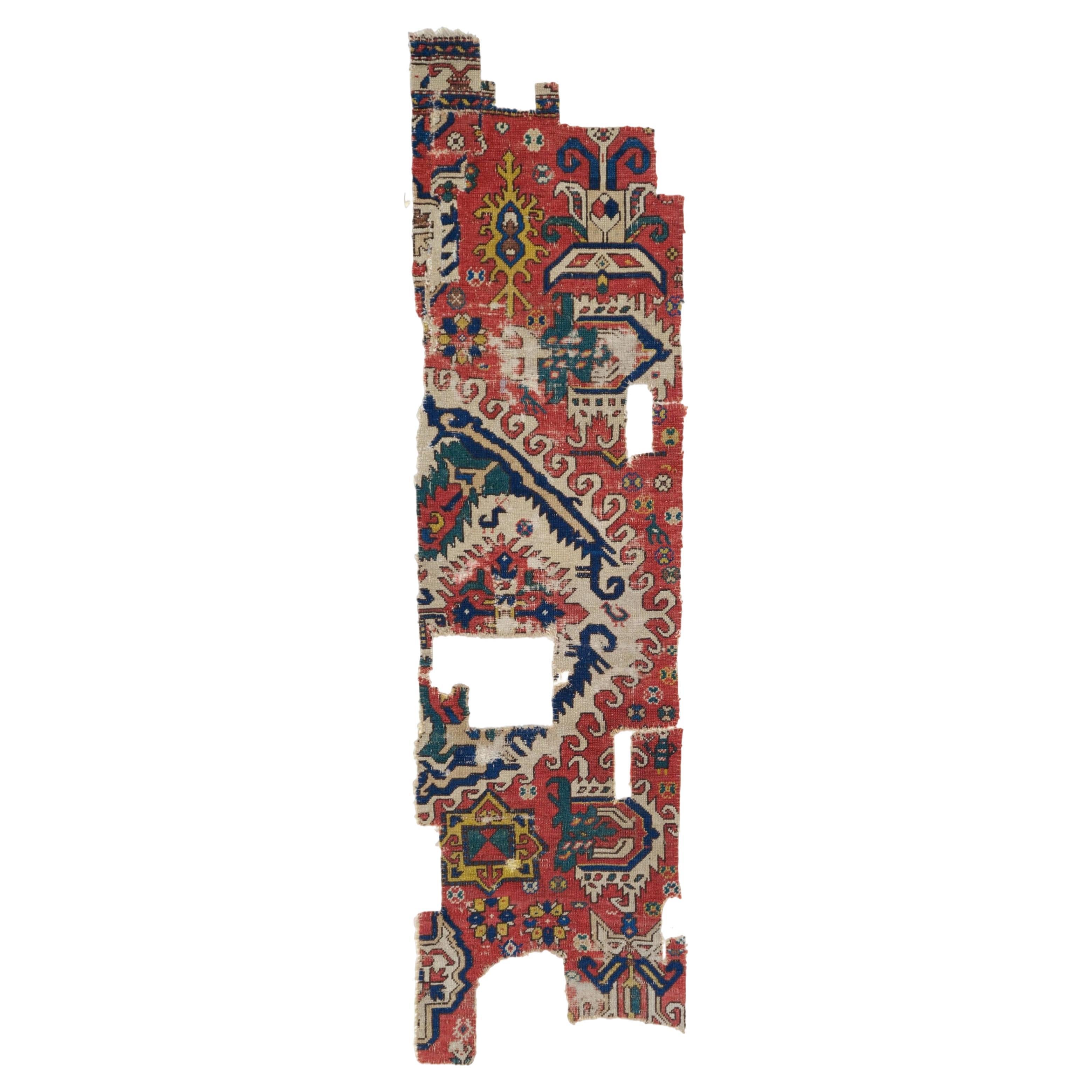Antikes kaukasisches Fragment – Teppichfragment aus dem 18. Jahrhundert, kaukasischer Teppich