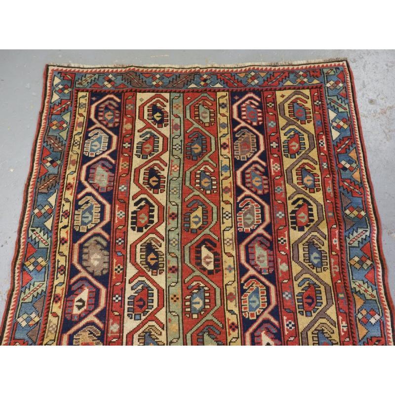 Kazakh Ancien tapis Kazak caucasien Gendje avec motif Boteh, vers 1880 en vente