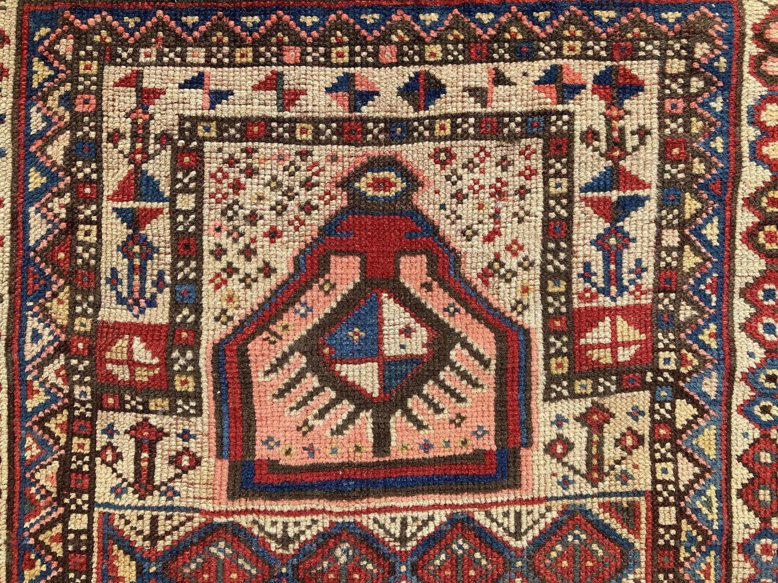 Ancien tapis de prière caucasien Gendje 1.90m X 0.98m en vente 5