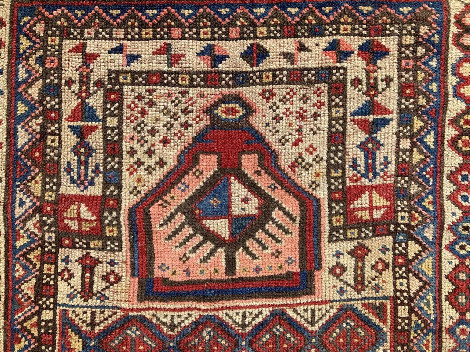 Ancien tapis de prière caucasien Gendje de 1,90 m x 0,98 m en vente 5