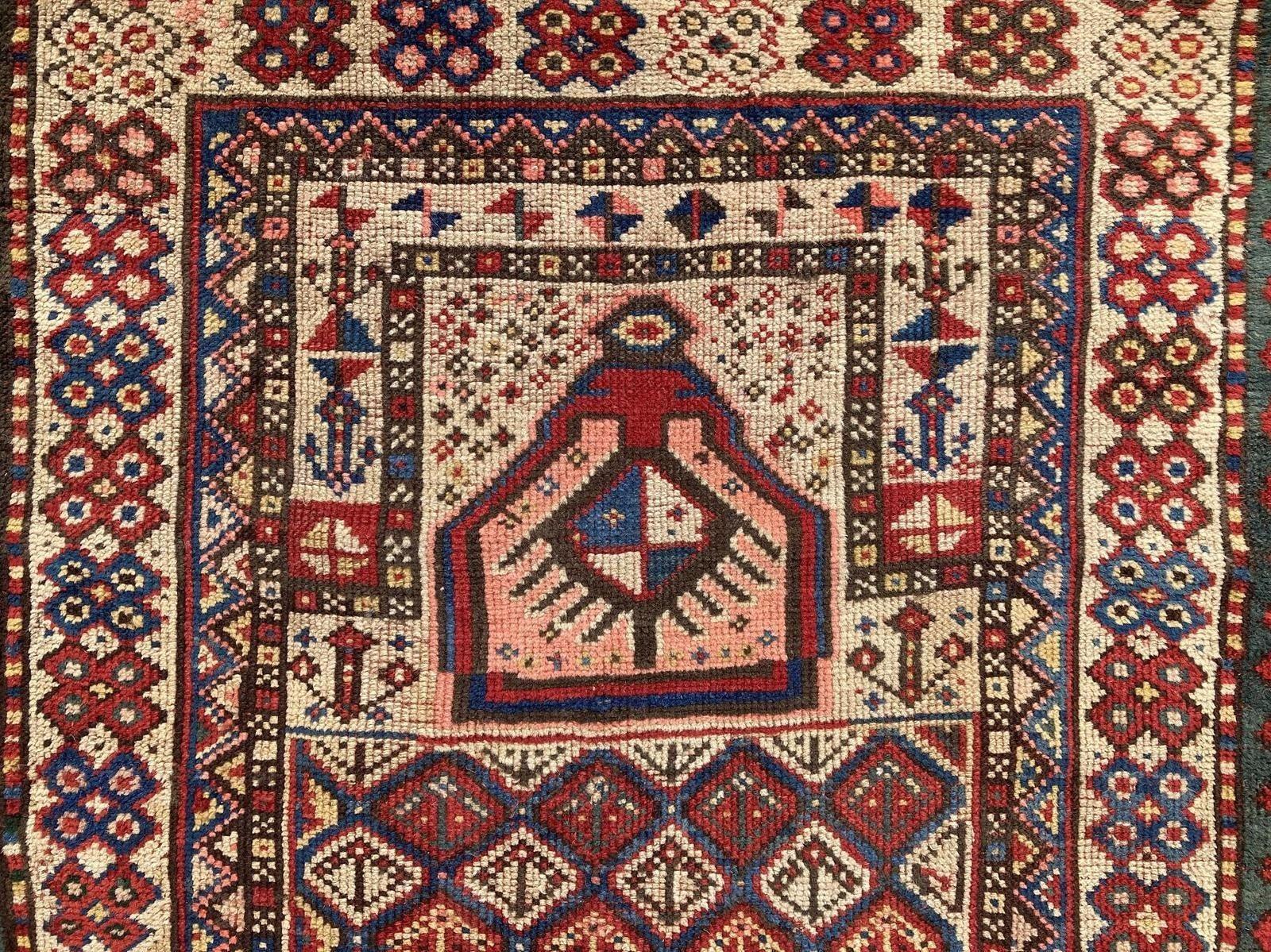 Ancien tapis de prière caucasien Gendje 1.90m X 0.98m en vente 6