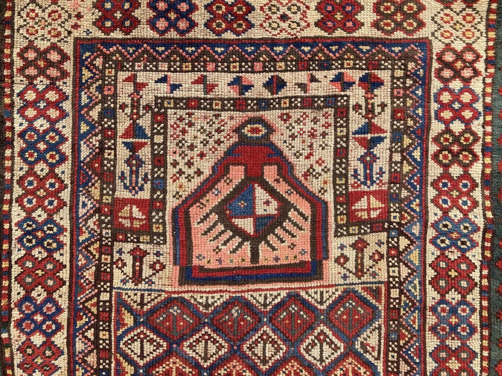 Ancien tapis de prière caucasien Gendje de 1,90 m x 0,98 m en vente 6