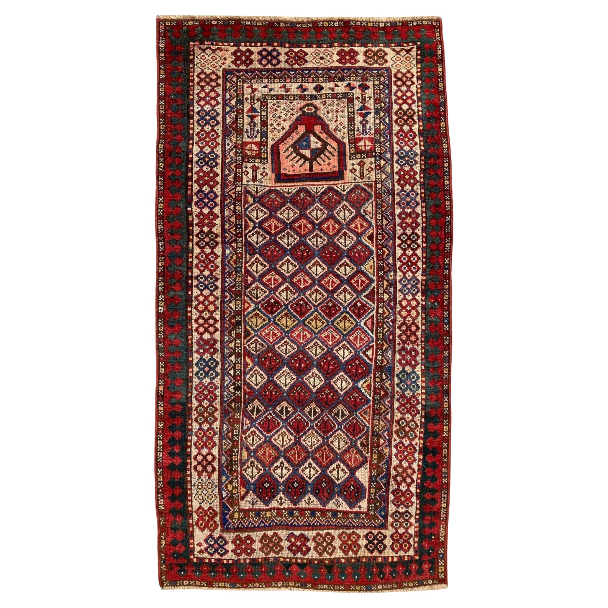Antique Caucasian Daghestan Prayer Rug at 1stDibs
