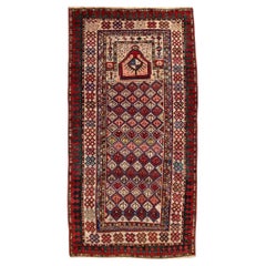 Ancien tapis de prière caucasien Gendje 1.90m X 0.98m