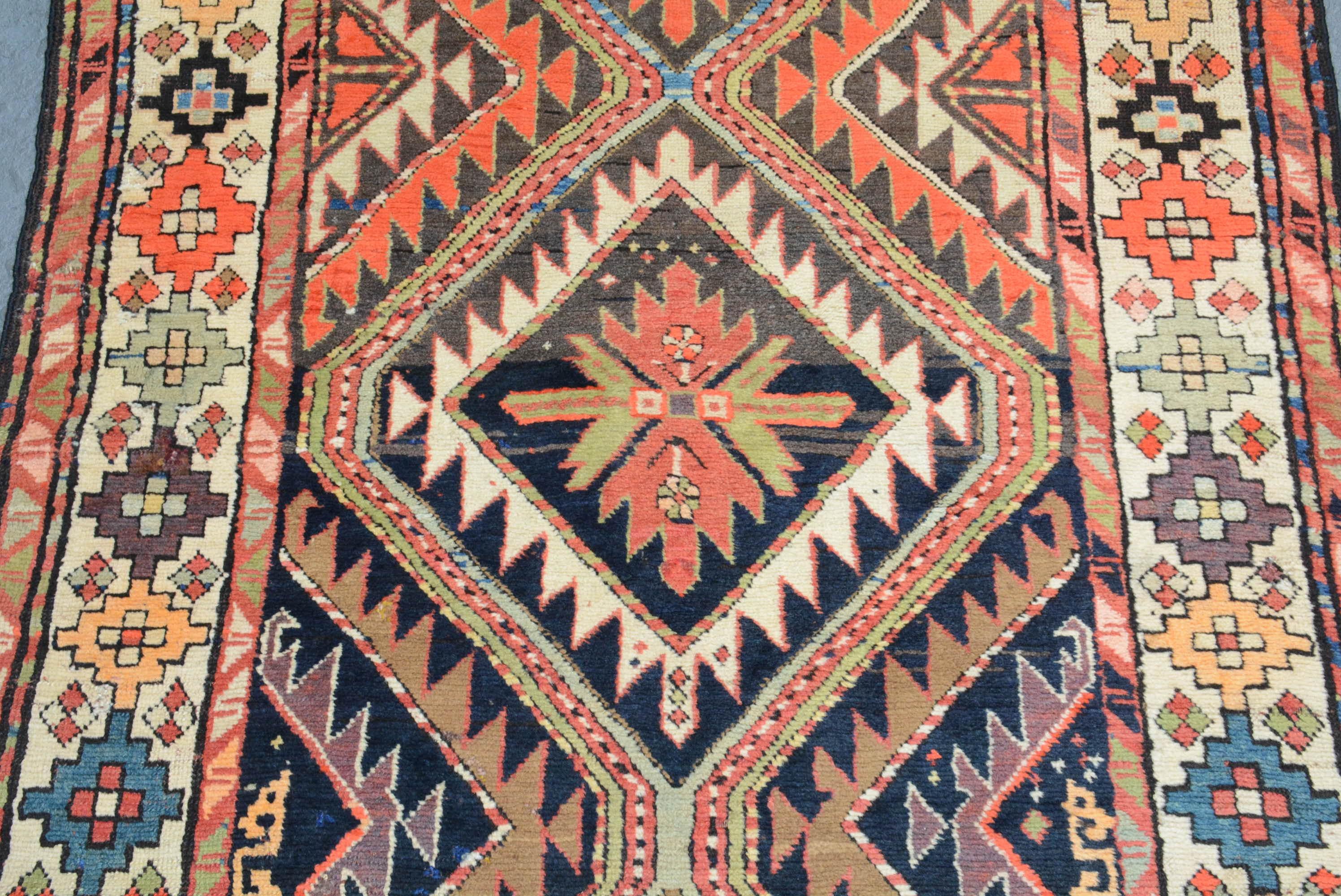 Kazak Antique Caucasian Gendje Rug For Sale