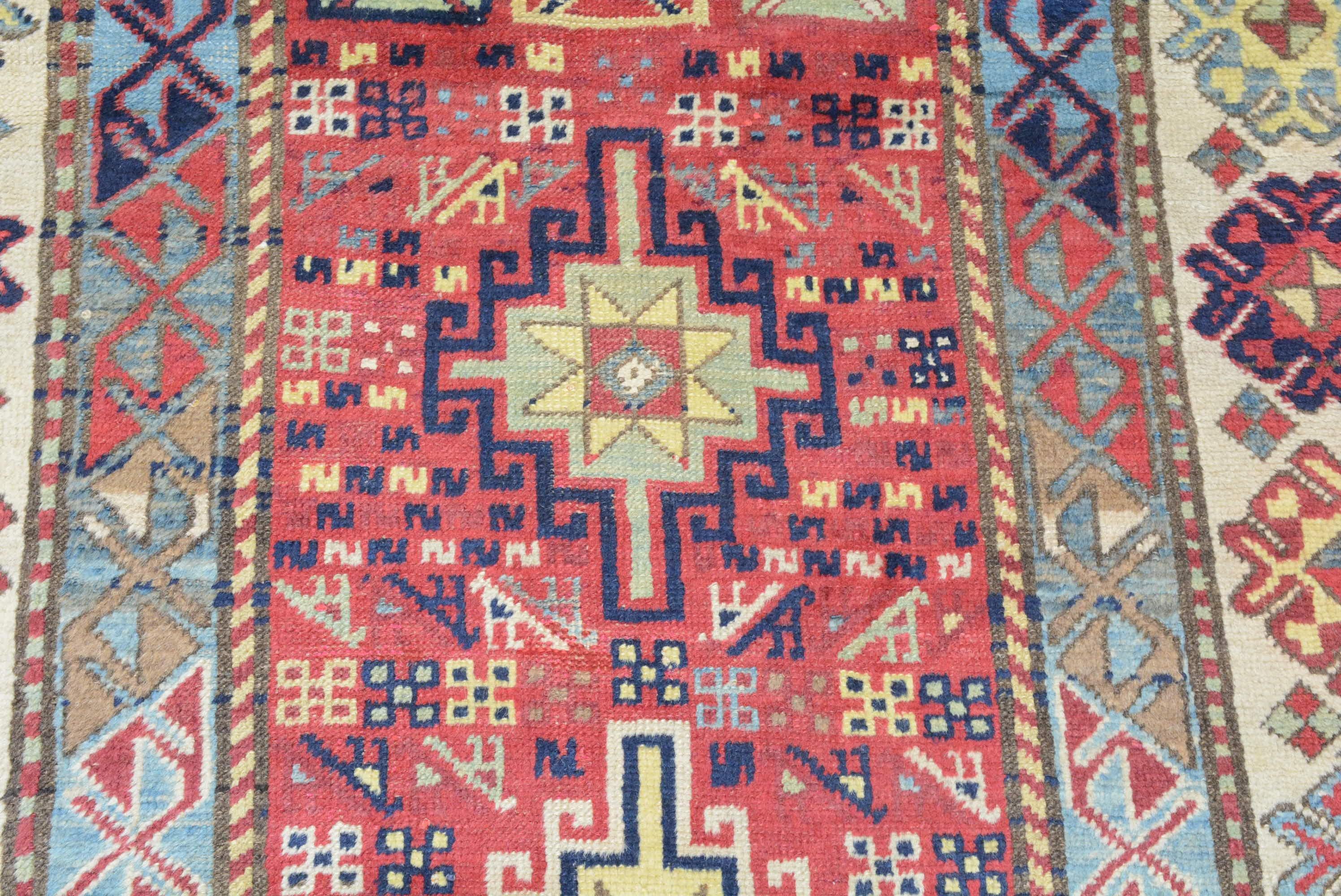 Kazak Antique Caucasian Gendje Rug  For Sale