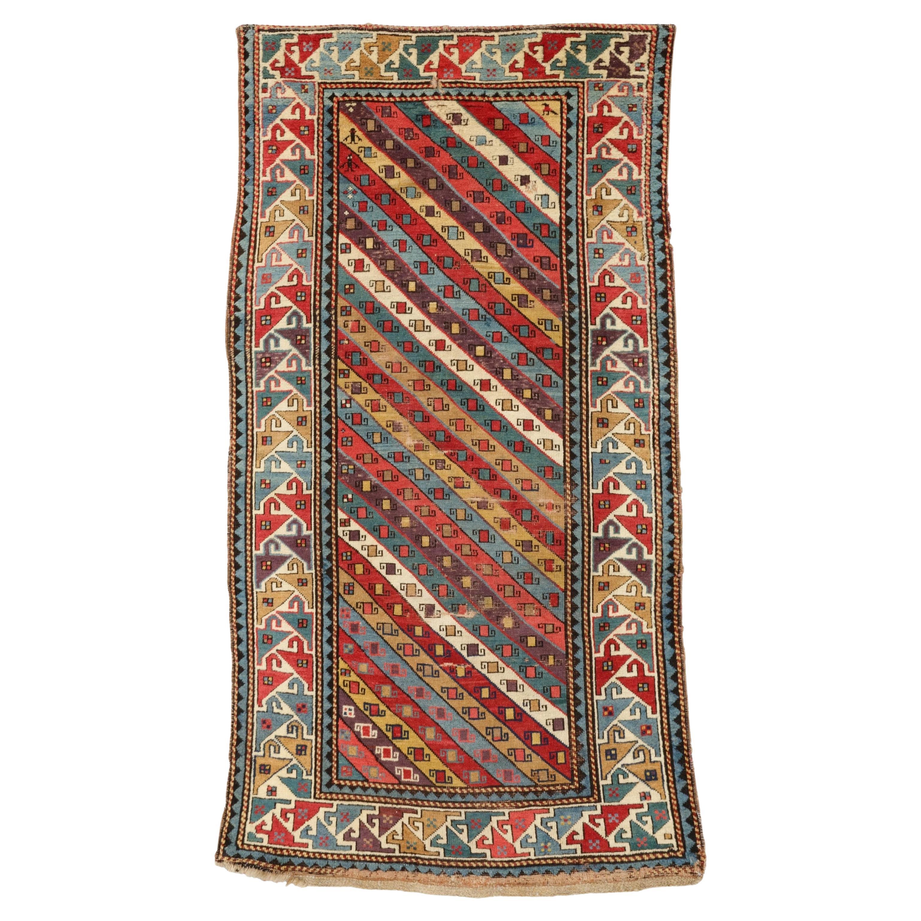 Antique Caucasian Gendje Rug - Middle Of the 19th Century Caucasian Gendje Rug