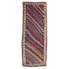 Antique Caucasian Gendje Runner, Late 19th Century, 3'7" × 9'0"