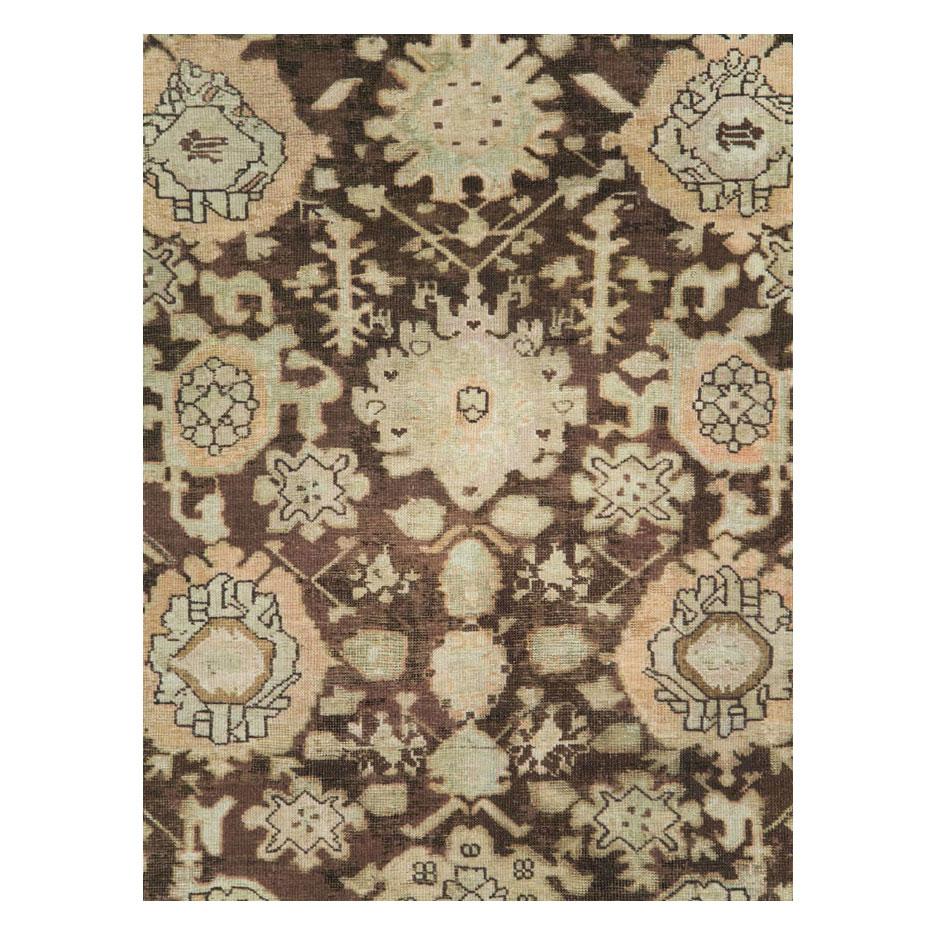 An antique Caucasian Karabagh accent rug handmade during the early 20th century in neutral tones including cream and brown.

Measures: 6' 8