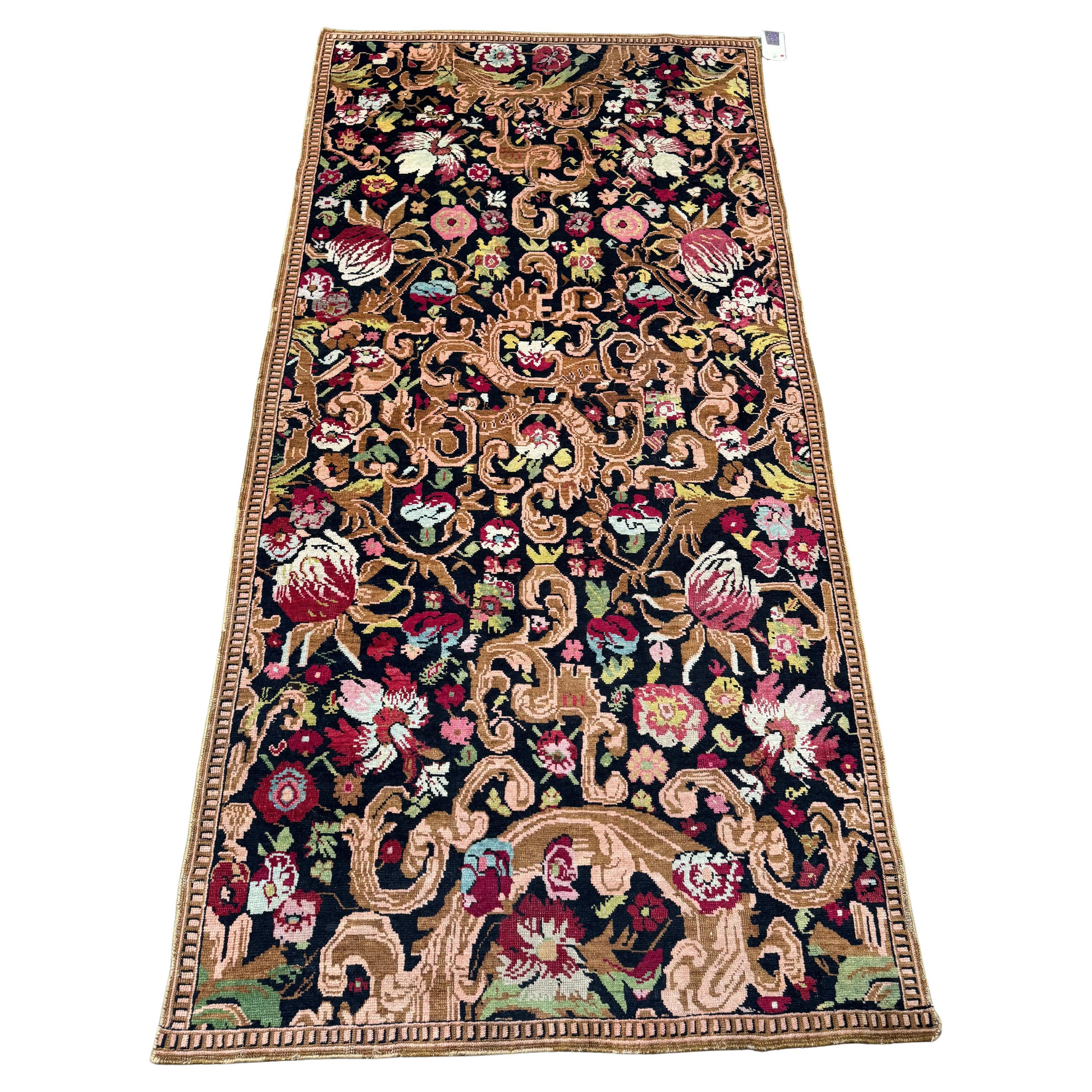 Antique Caucasian Karabagh Floral Rug - Circa 1880