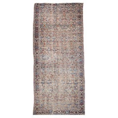 Antique Caucasian Karabagh Gallery Rug, Pistachio Green Wool, 1850s, 7' x 19'