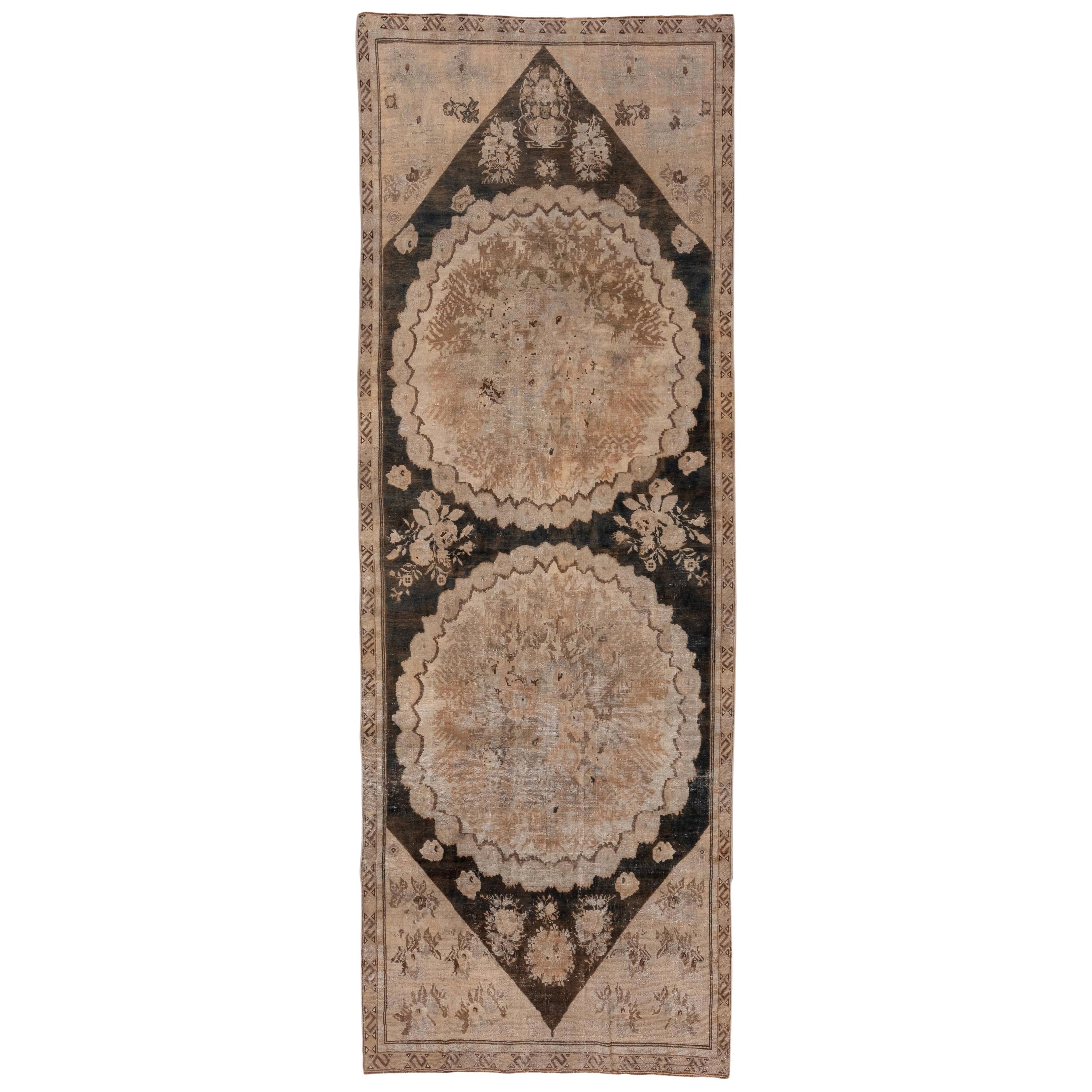 Antique Caucasian Karabagh Gallery Rug with Earth Tones For Sale