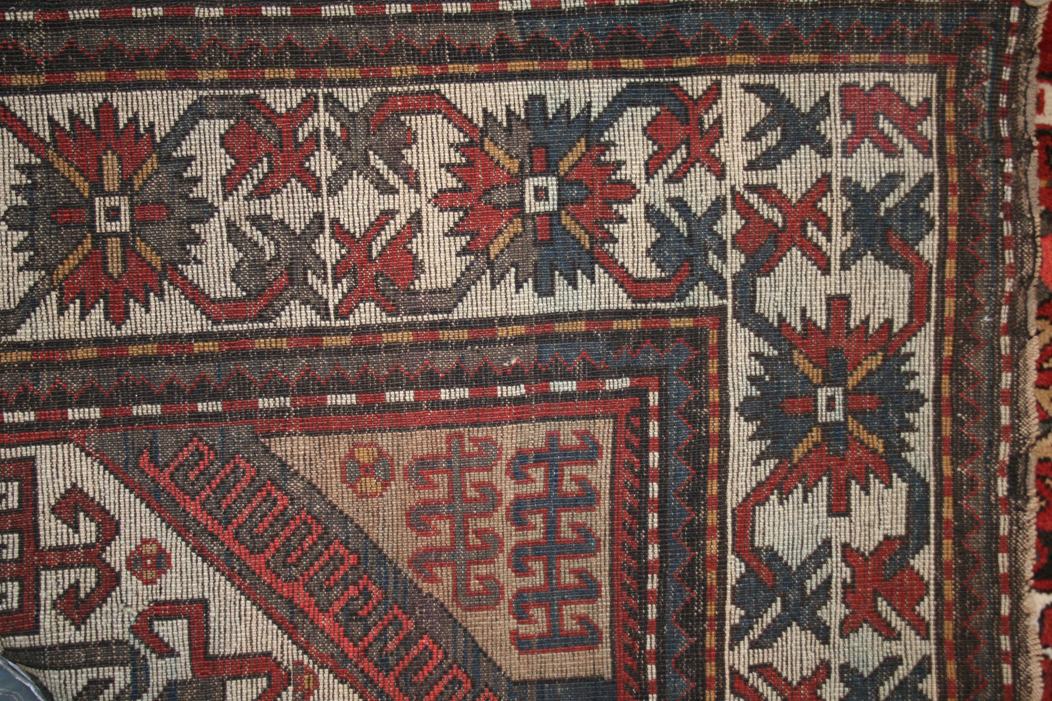 20th Century Antique Caucasian Karabagh Kasim Ushag Large Geometric Rug
