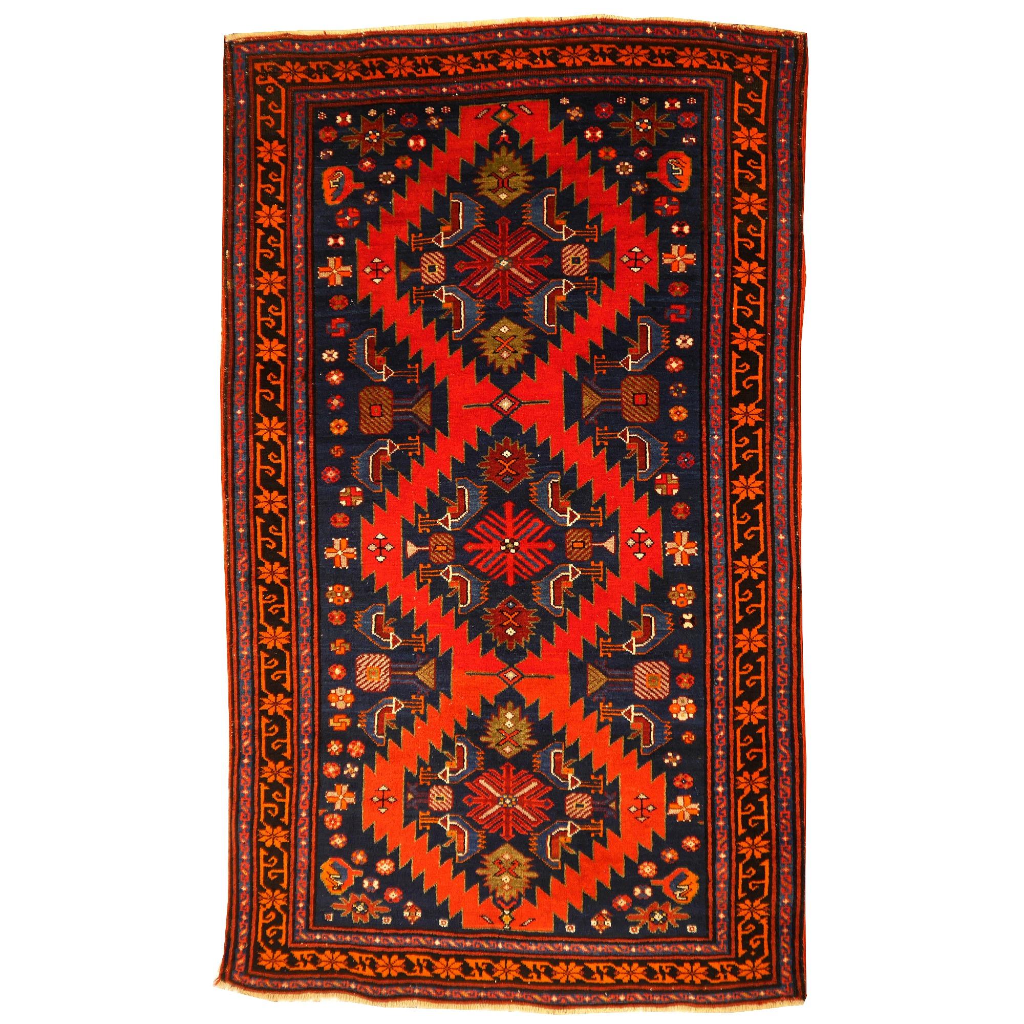 Karabagh Kazak rug Achma-Yumma karabagh antique
STUNNING RUG WITH VIBRANT COLORS  - BEAUTIFUL INTERIOR DESIGN RUG.
THIS BEAUTIFUL MEDIUM SIZE KAZAK RUG WAS KNOTTED USING FINE WOOL AND NATURAL DYES. THIS GIVES THE CARPET A DECORATIVE LOOK. 
Design: