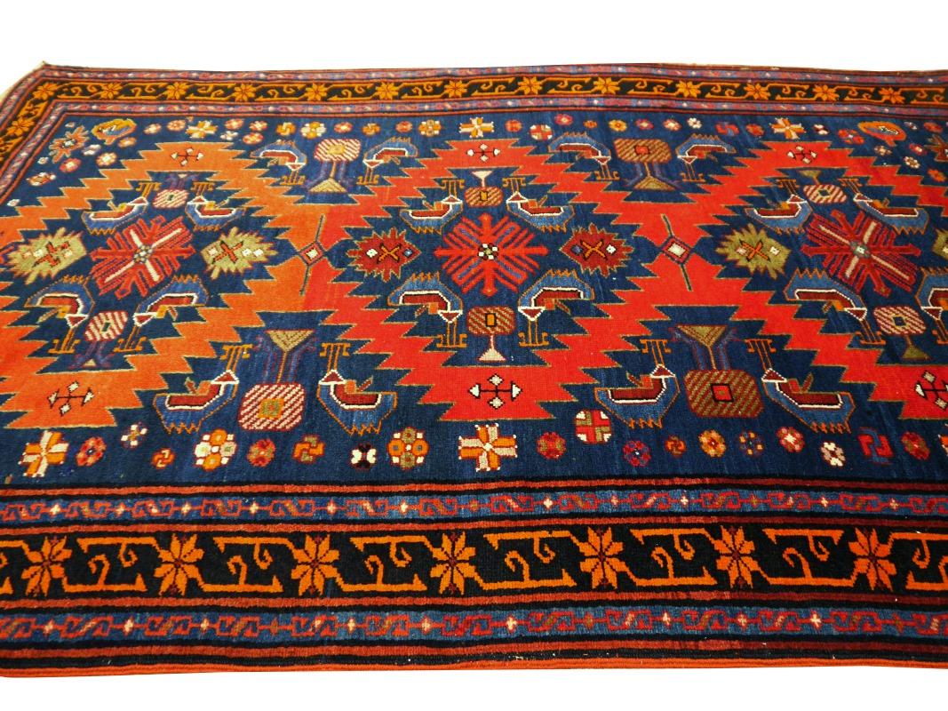 Hand-Knotted Antique Caucasian Karabagh Kazak rug Achma-Yumma Djoharian Collection For Sale