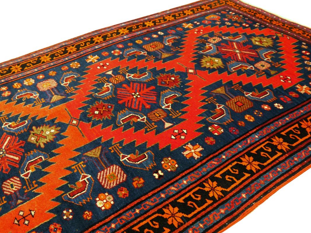 Early 20th Century Antique Caucasian Karabagh Kazak rug Achma-Yumma Djoharian Collection For Sale