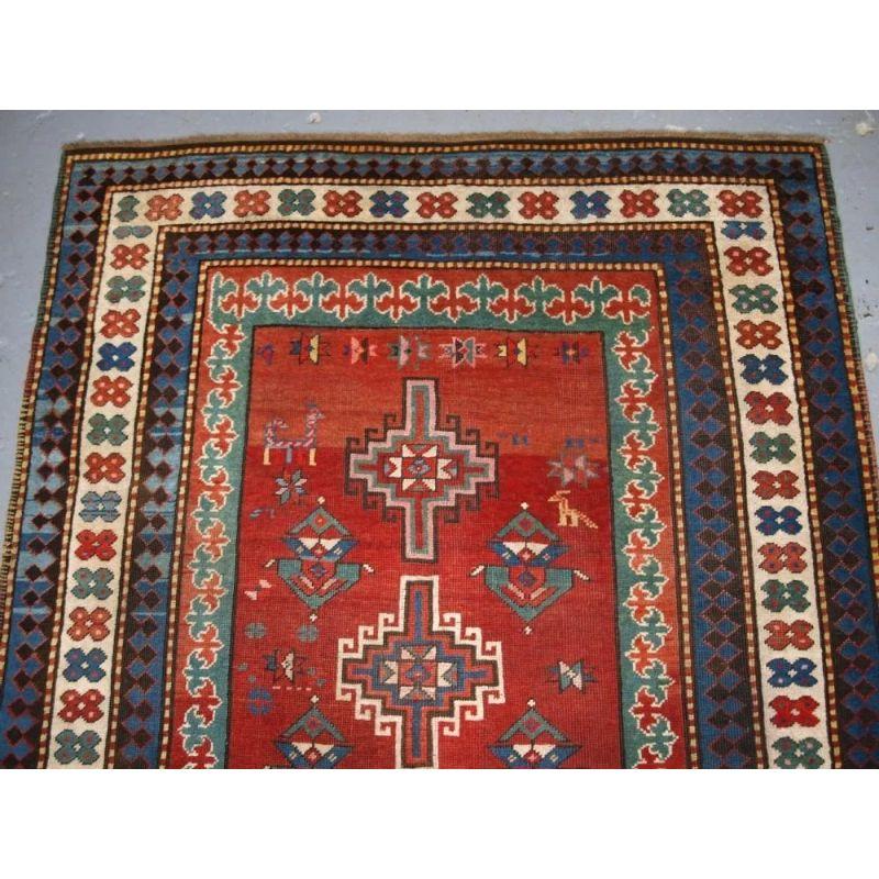 Antique Caucasian Karabagh Kazak Rug, circa 1900 In Excellent Condition For Sale In Moreton-In-Marsh, GB