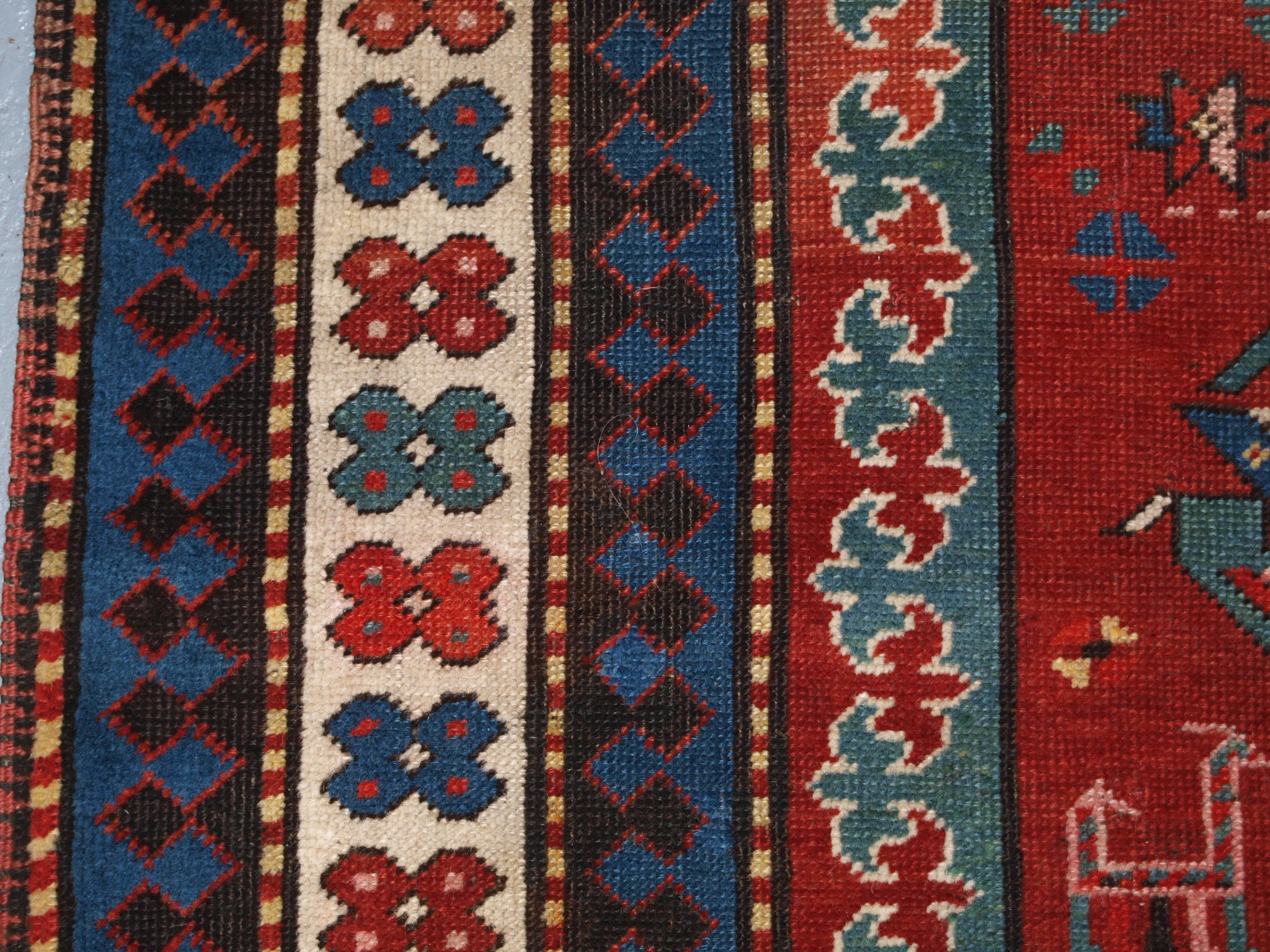 Antiker kaukasischer Karabagh-Kazak-Teppich, um 1900 (Wolle) im Angebot