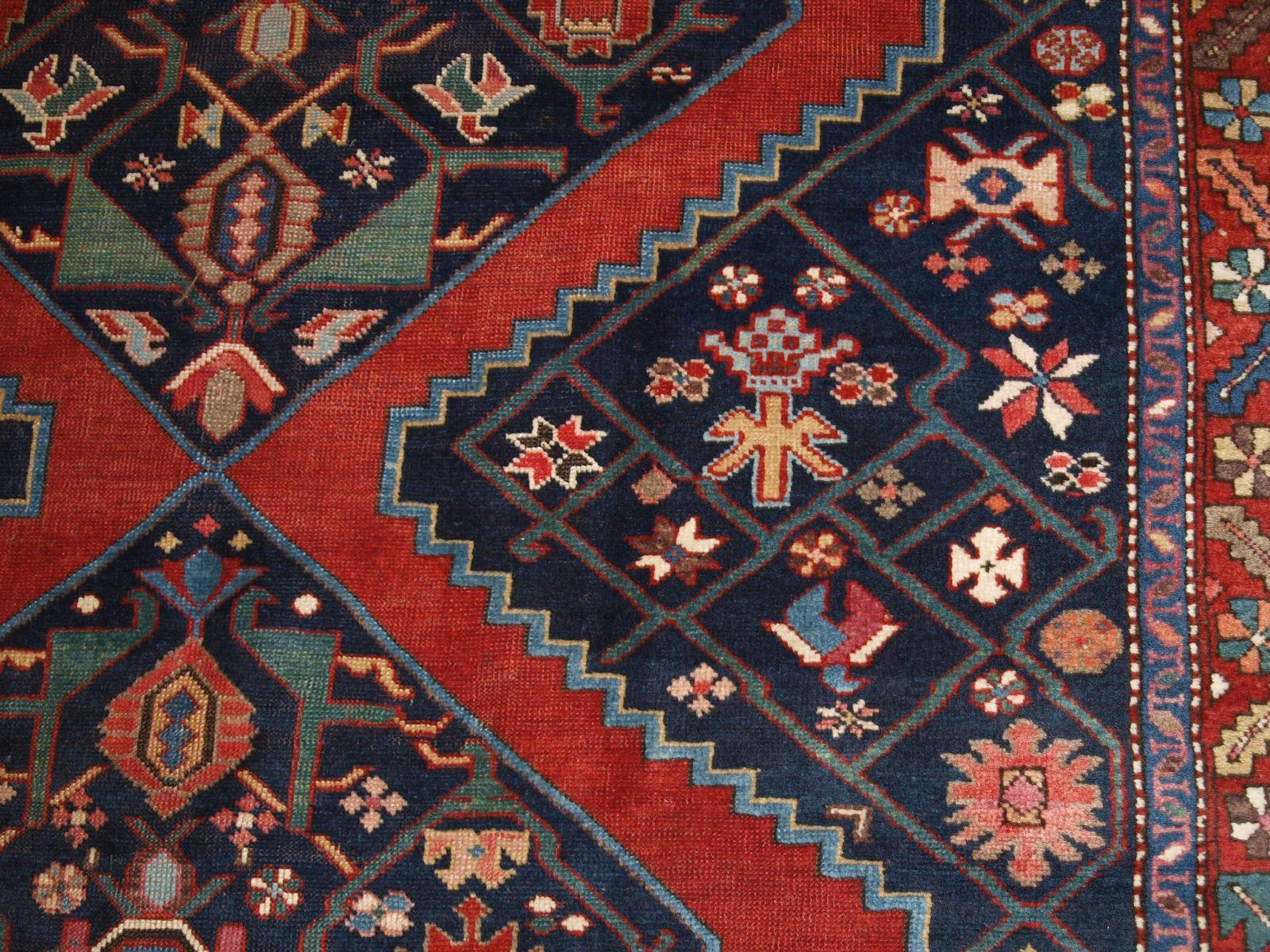 Wool Antique Caucasian Karabagh Kelleh or Long Rug, circa 1900 For Sale