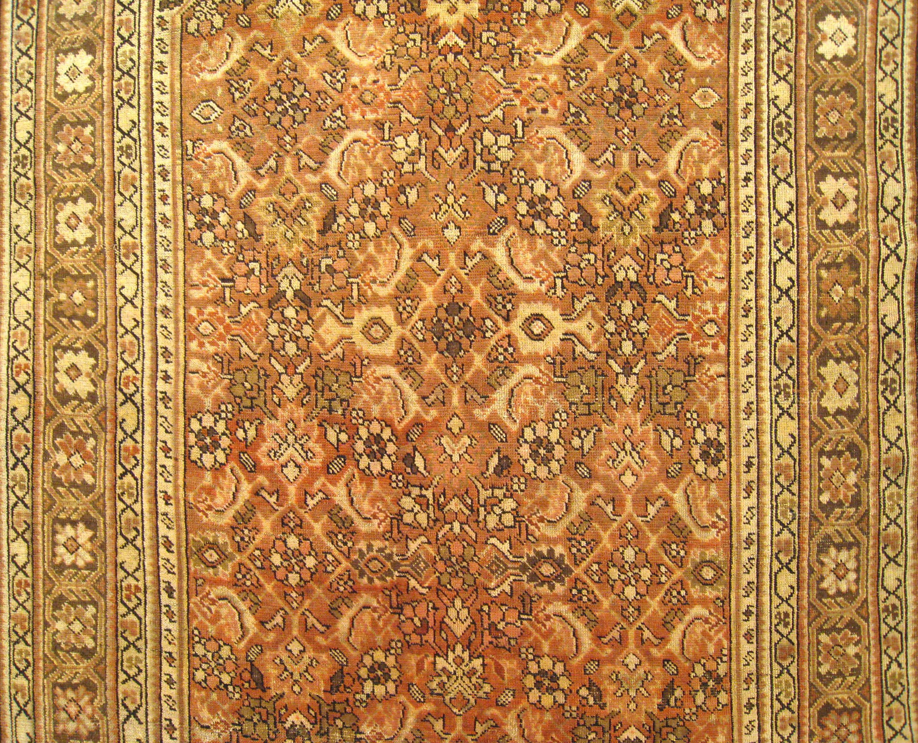 Antique Caucasian Karabagh Oriental Rug in Room Size with Herati Design In Good Condition For Sale In New York, NY