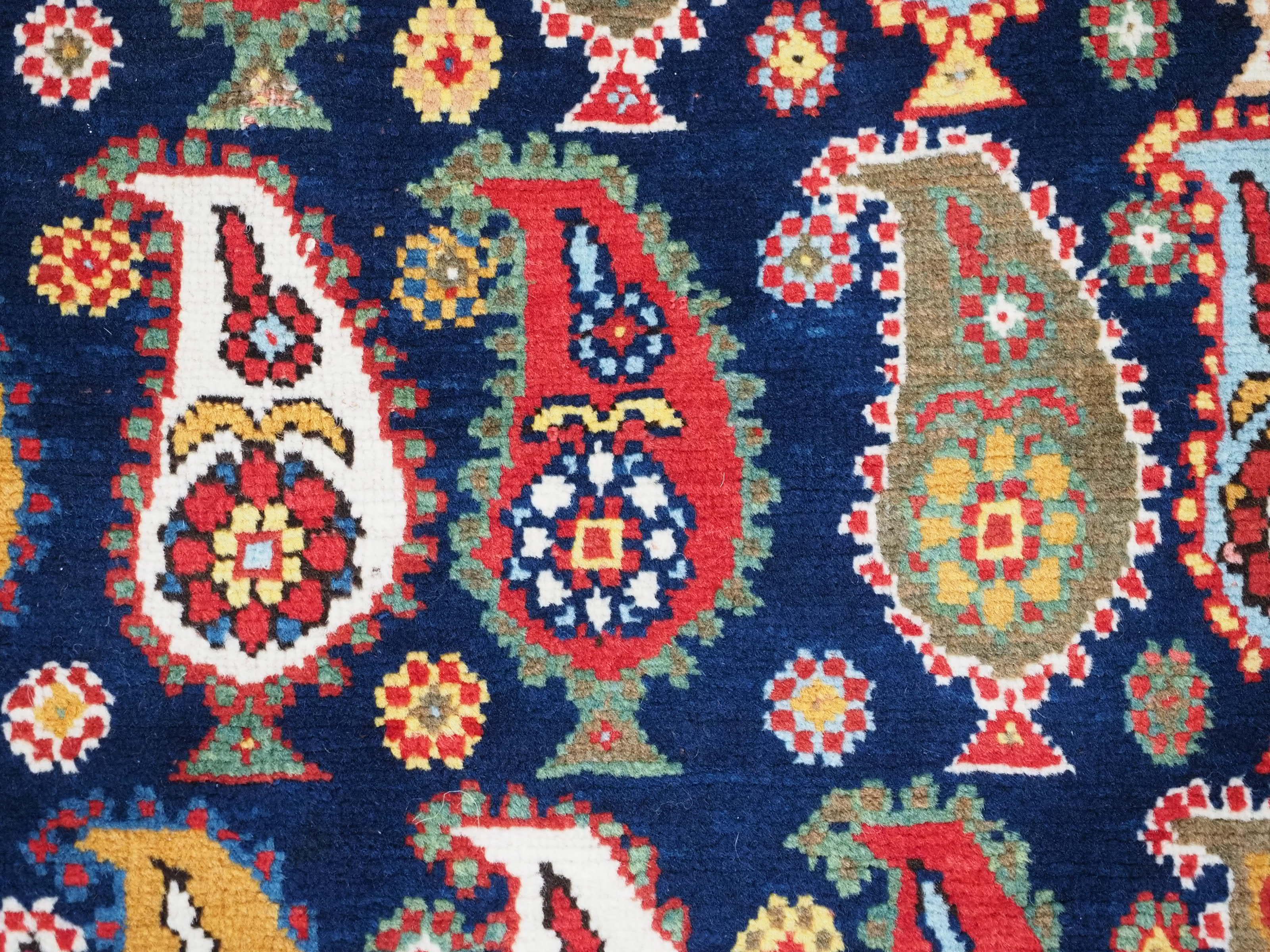 Antique Caucasian Karabagh region long rug with all over boteh design. For Sale 6