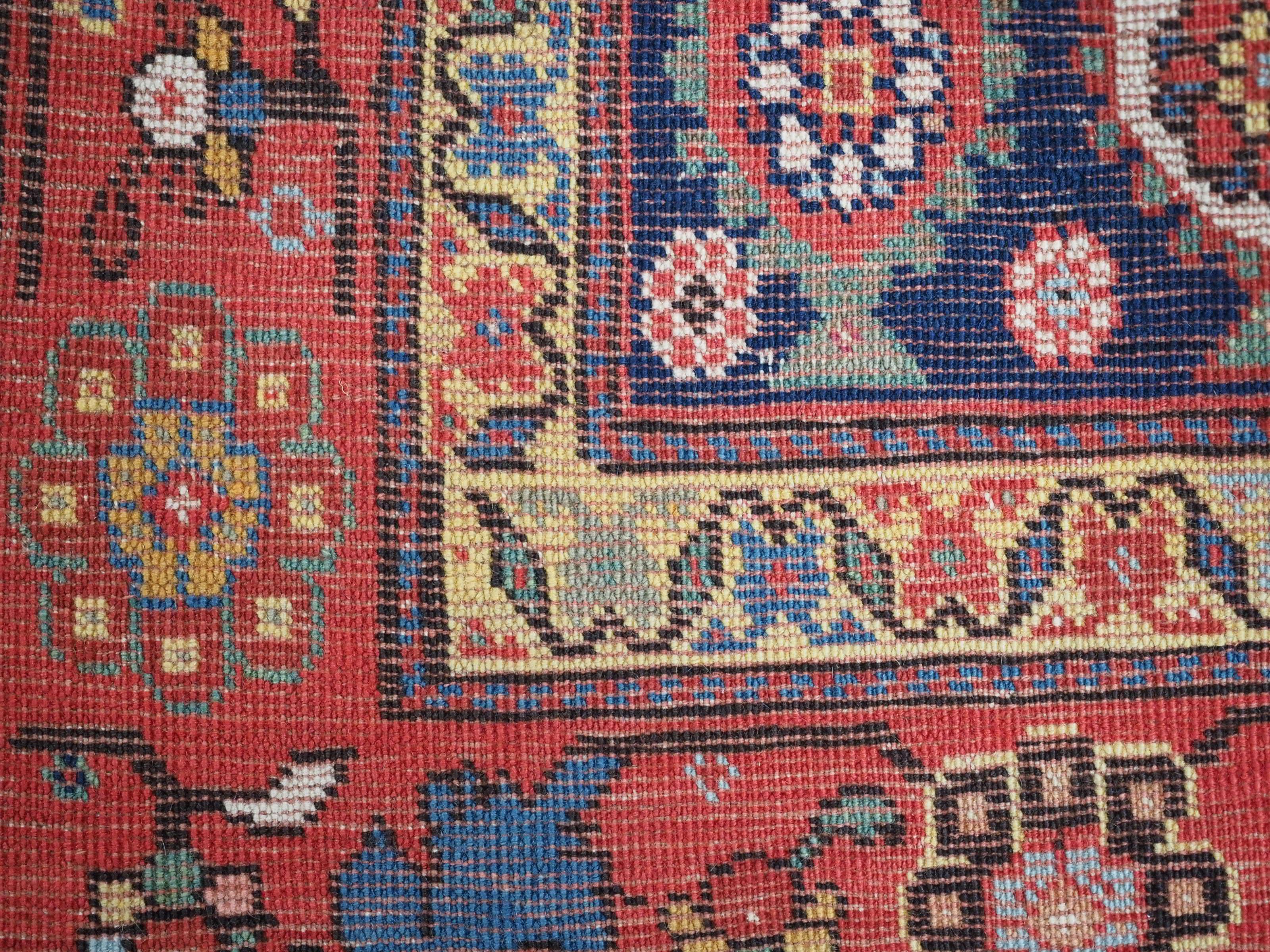 Antique Caucasian Karabagh region long rug with all over boteh design. For Sale 8