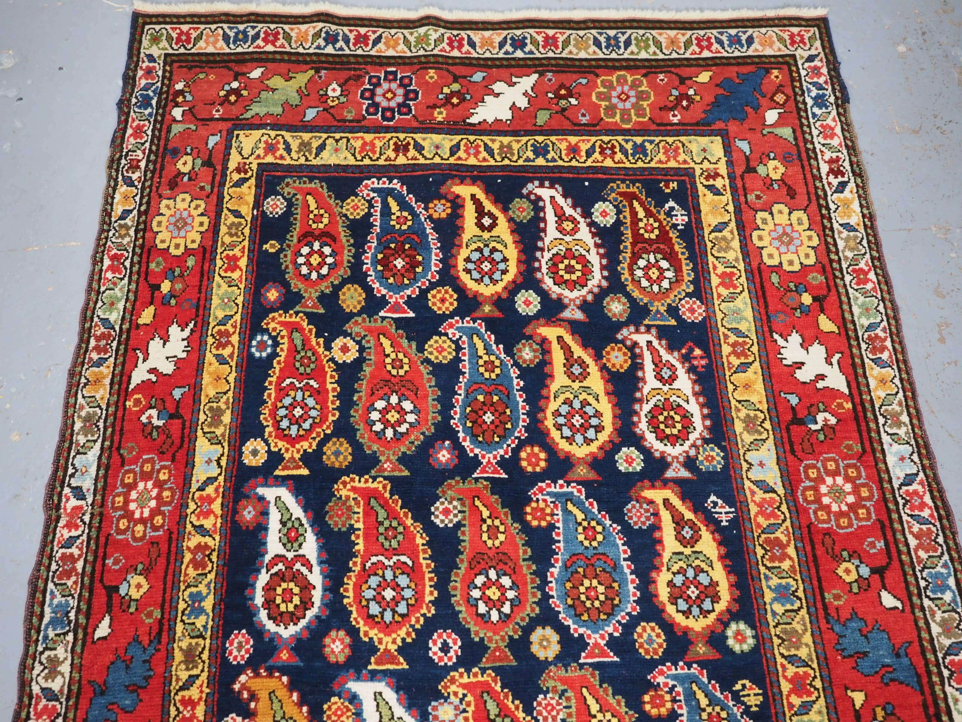Antique Caucasian Karabagh region long rug with all over boteh design. In Good Condition For Sale In Moreton-In-Marsh, GB