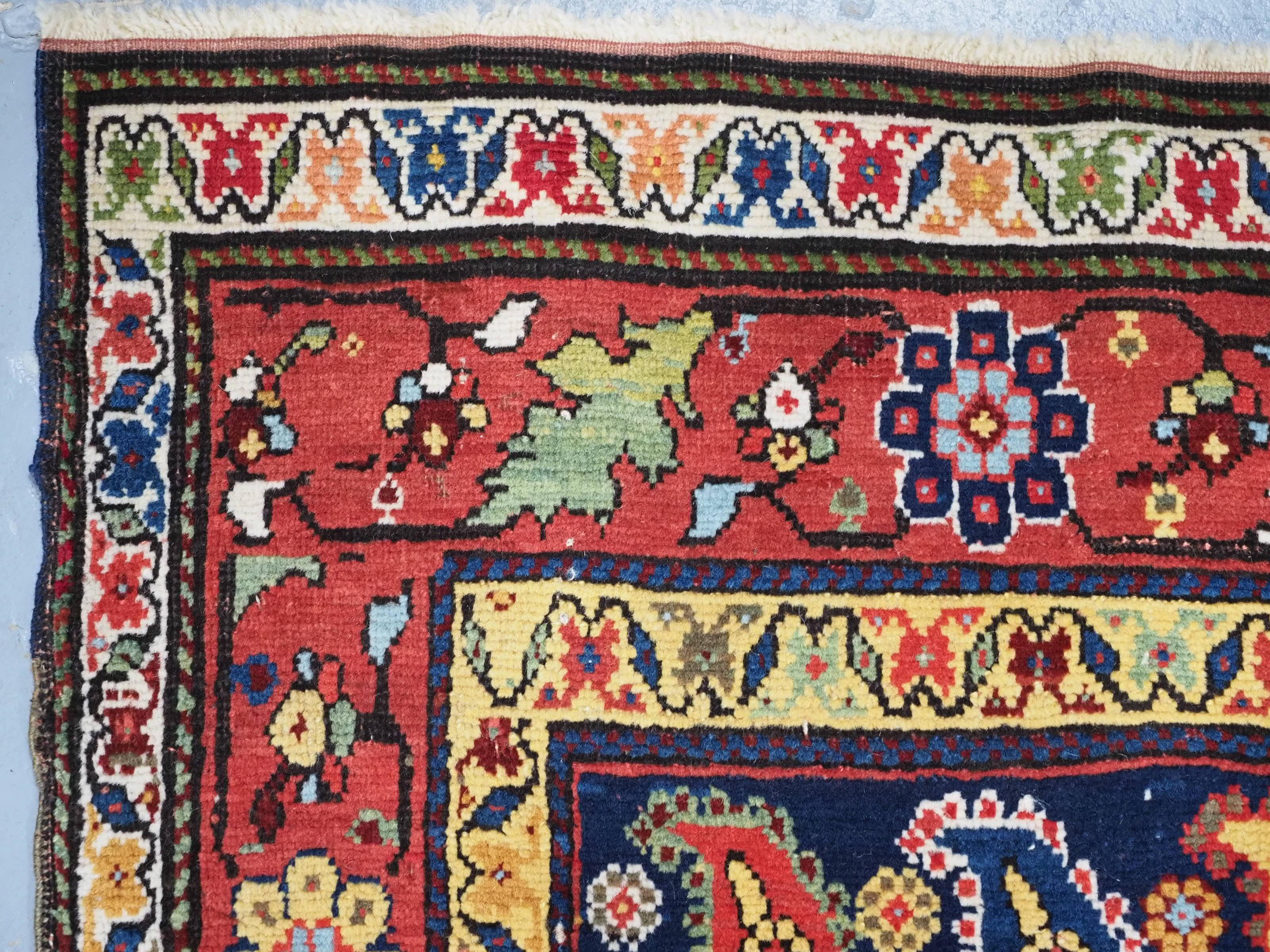 Antique Caucasian Karabagh region long rug with all over boteh design. For Sale 2