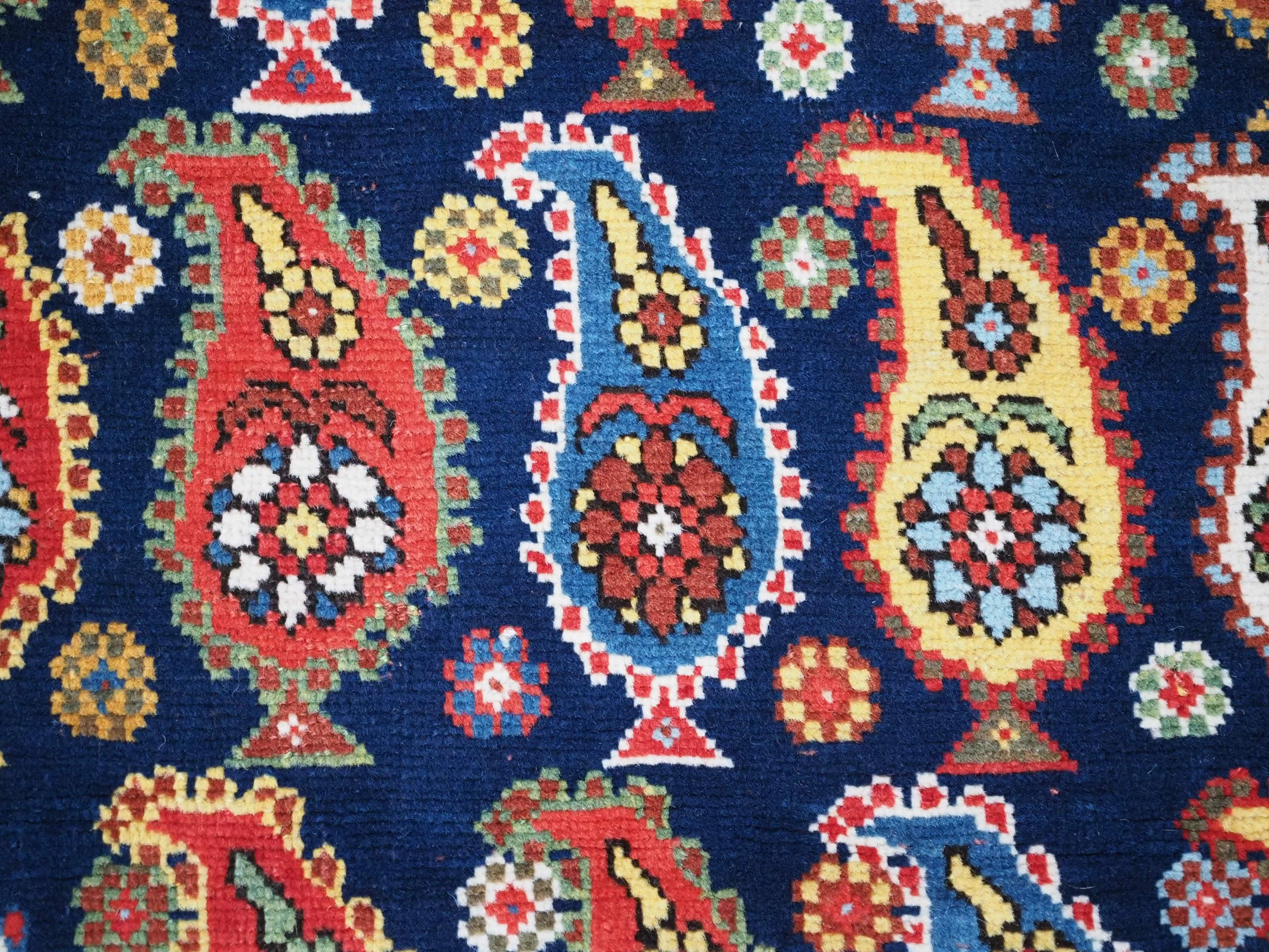 Antique Caucasian Karabagh region long rug with all over boteh design. For Sale 4