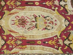 1880s Red-Ruby Background Open Field Medallion Antique Caucasian Karabagh Rug