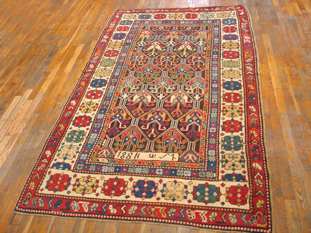 Tapis ancien du Caucase - Karabagh, taille : 4'6
