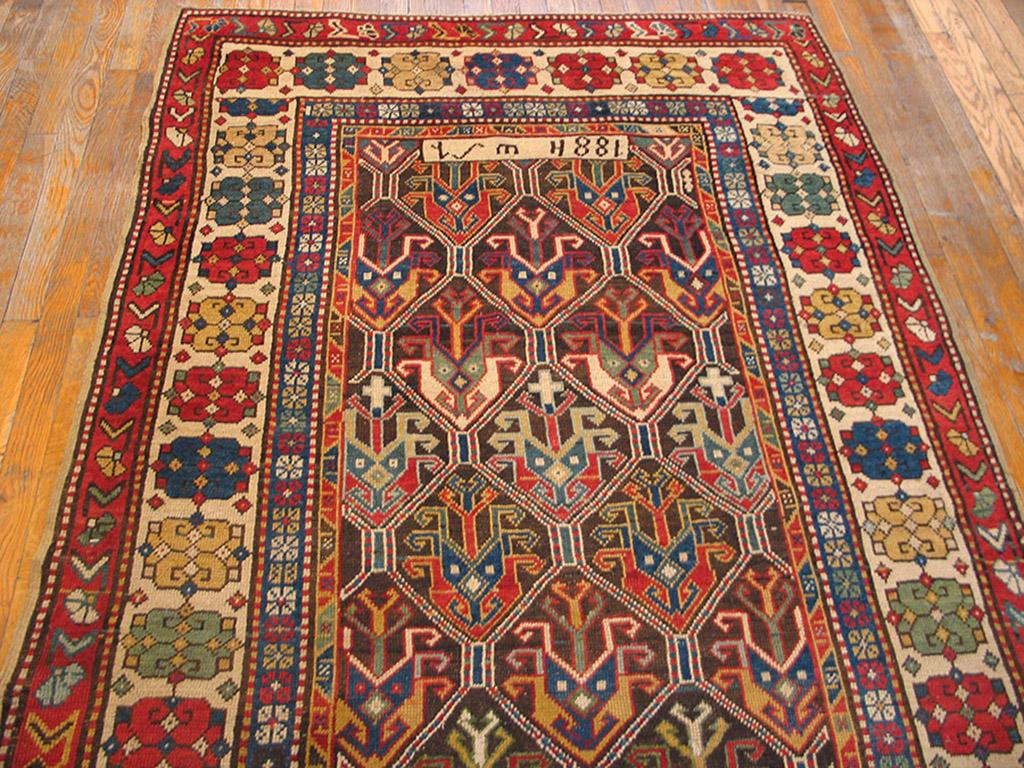 Hand-Knotted Antique Caucasian, Karabagh Rug For Sale