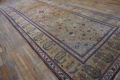 1870s Camel Floral Caucasian Shusha Karabagh Carpet 7'2"x18' Knotted Wool Rug
