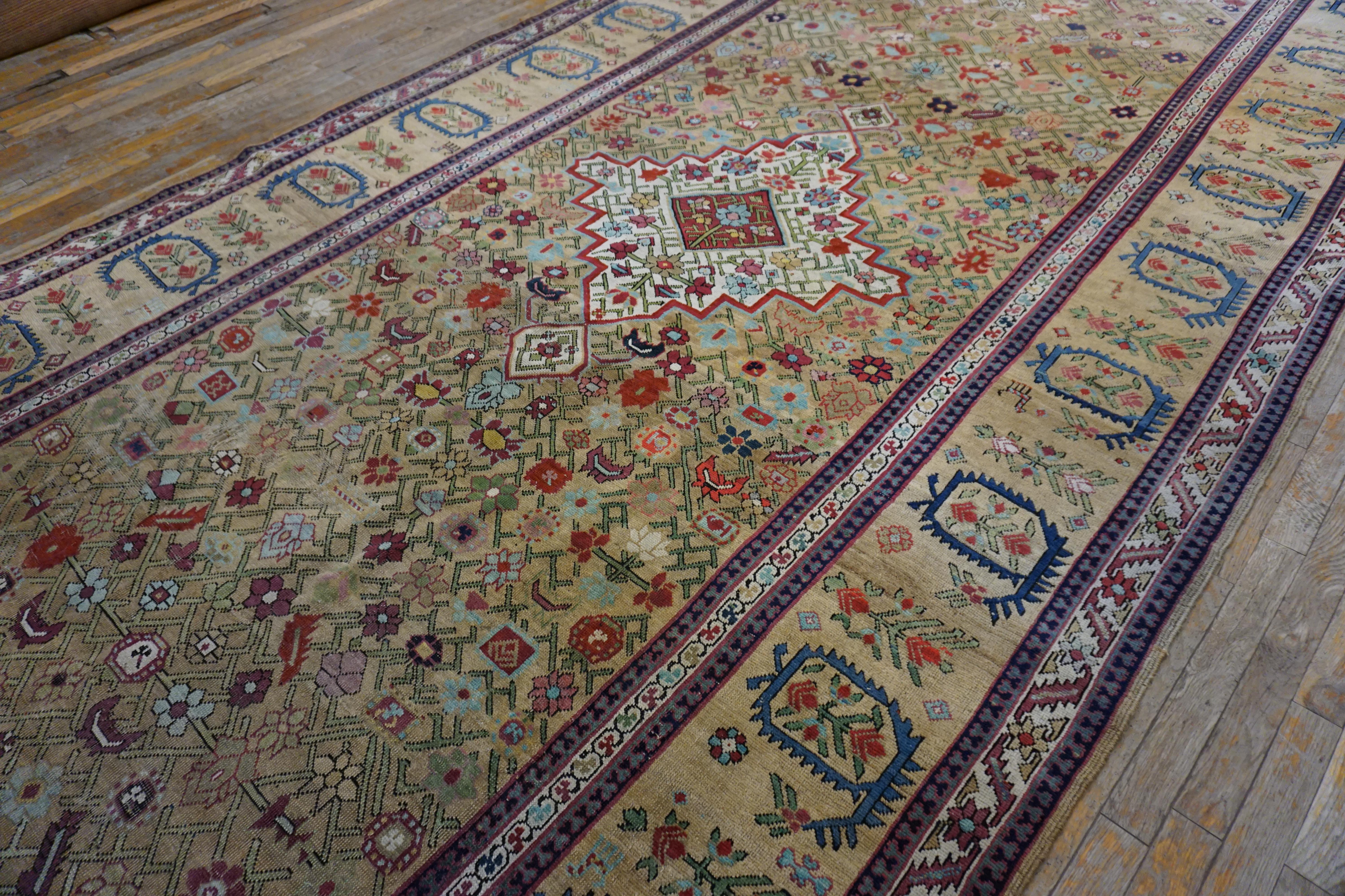 Hand-Knotted Mid 19th Century Caucasian Shusha Karabagh Carpet ( 7'2