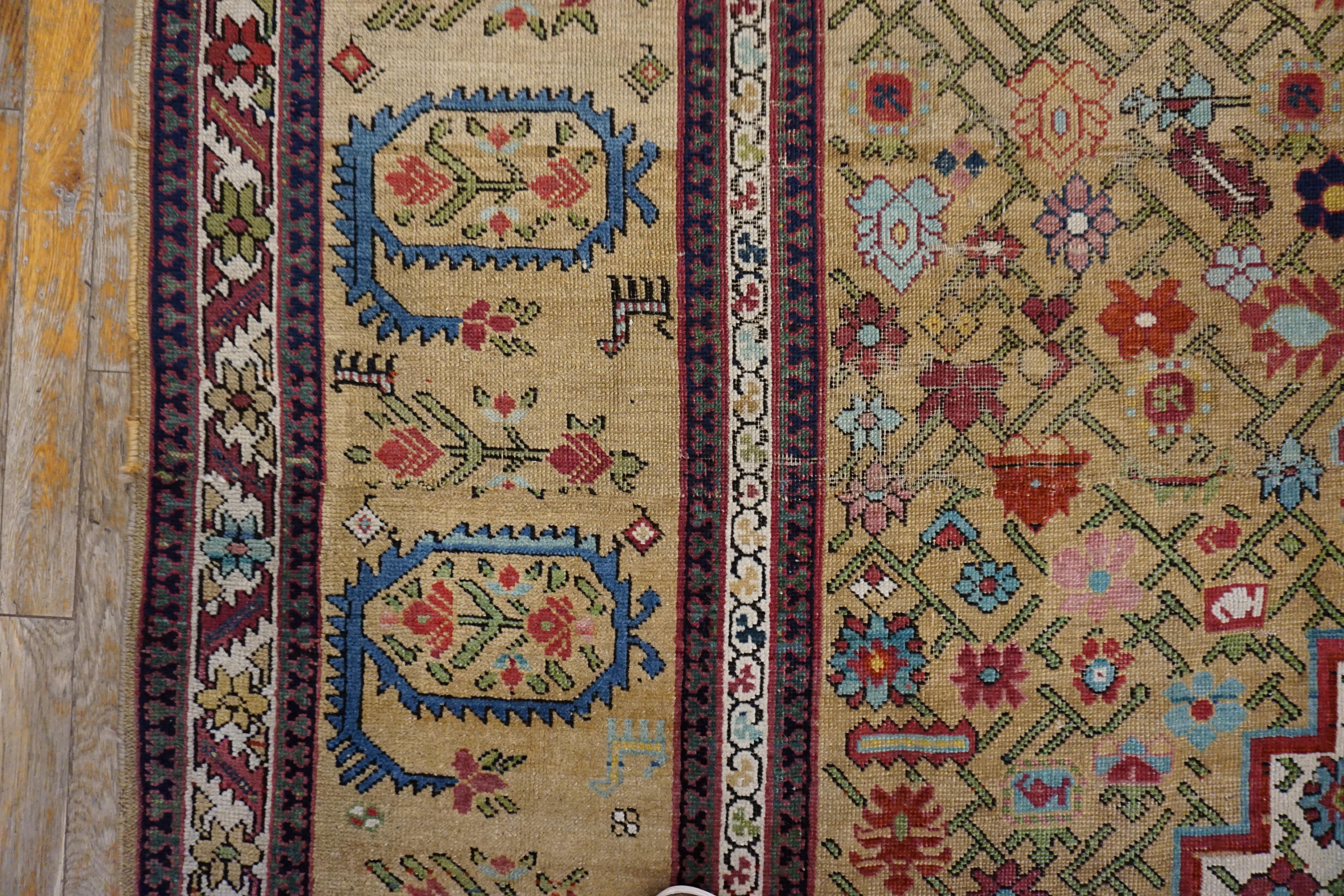 Mid 19th Century Caucasian Shusha Karabagh Carpet ( 7'2