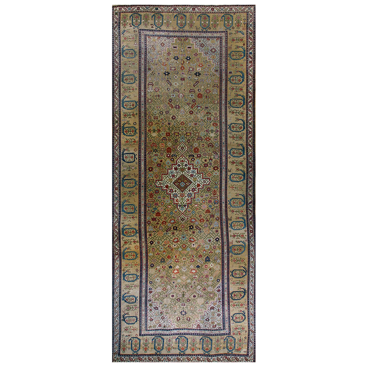 Mid 19th Century Caucasian Shusha Karabagh Carpet ( 7'2" x 18' - 220 x 550 ) For Sale