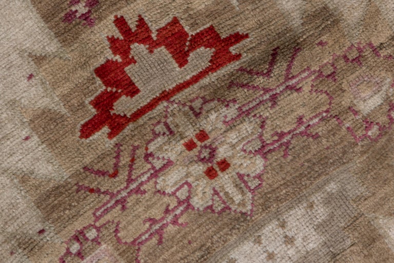 Garabagh Rig Antique Caucasian Karabagh Rug, Brown and Ivory Field, Red Accents For ...