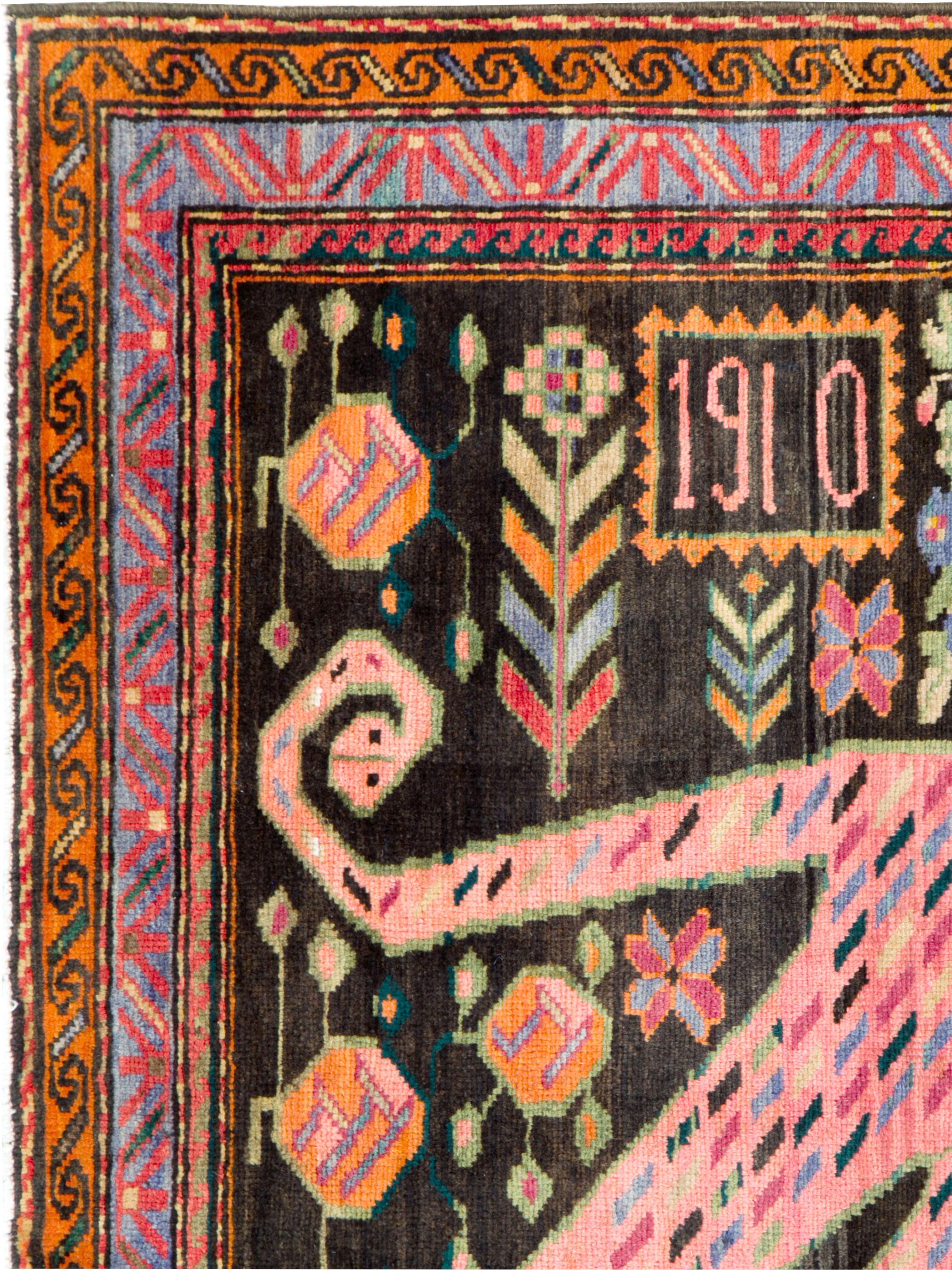 Folk Art Antique Caucasian Karabagh Rug